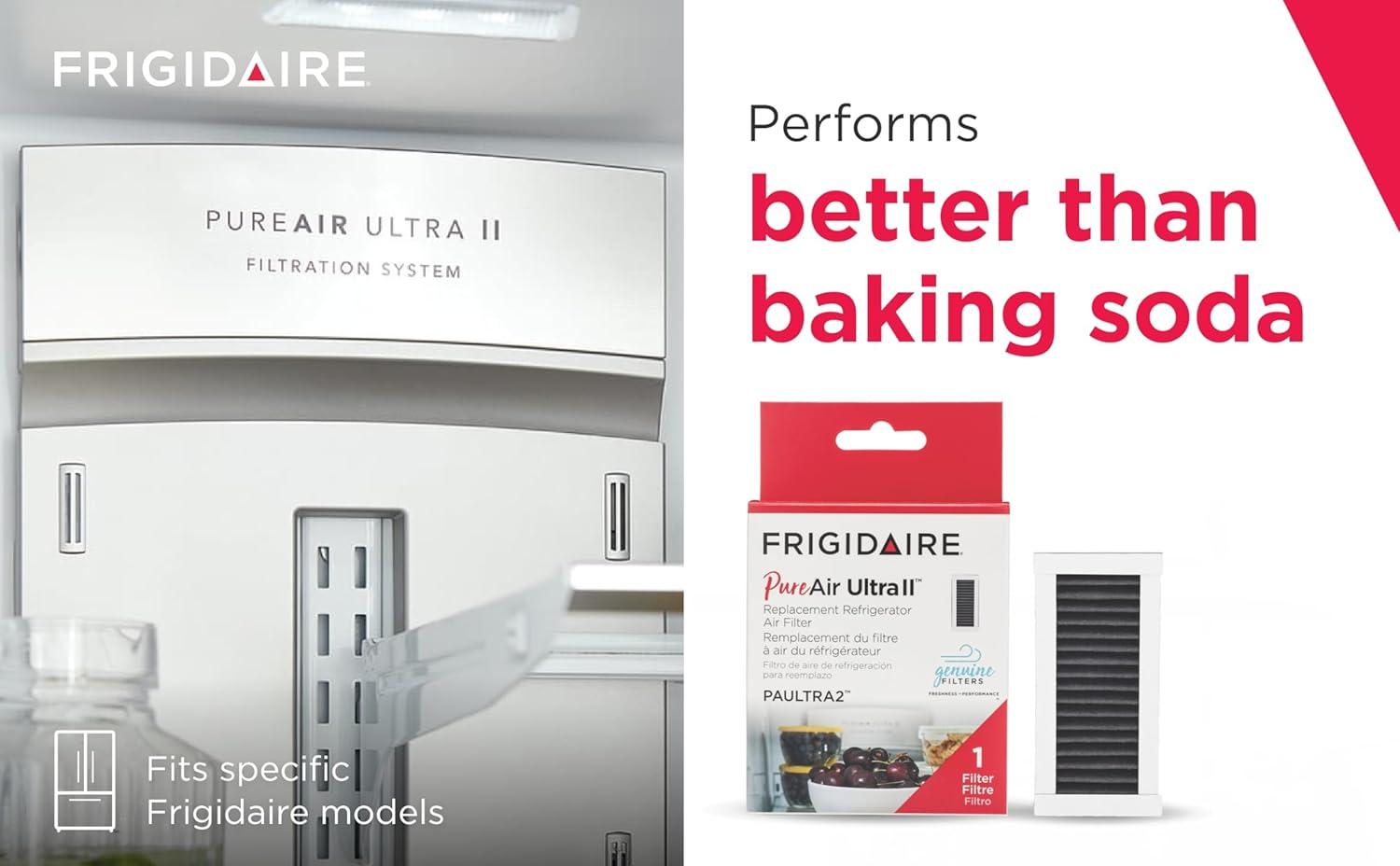 imageFRIGIDAIRE PAULTRA2 Pure Air Ultra II Refrigerator Air Filter with Carbon Technology to Absorb Food Odors 38 Inch x 18 Inch White1 Count Pack of 1