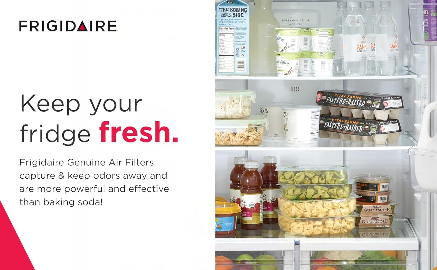 imageFRIGIDAIRE PAULTRA2 Pure Air Ultra II Refrigerator Air Filter with Carbon Technology to Absorb Food Odors 38 Inch x 18 Inch White1 Count Pack of 1