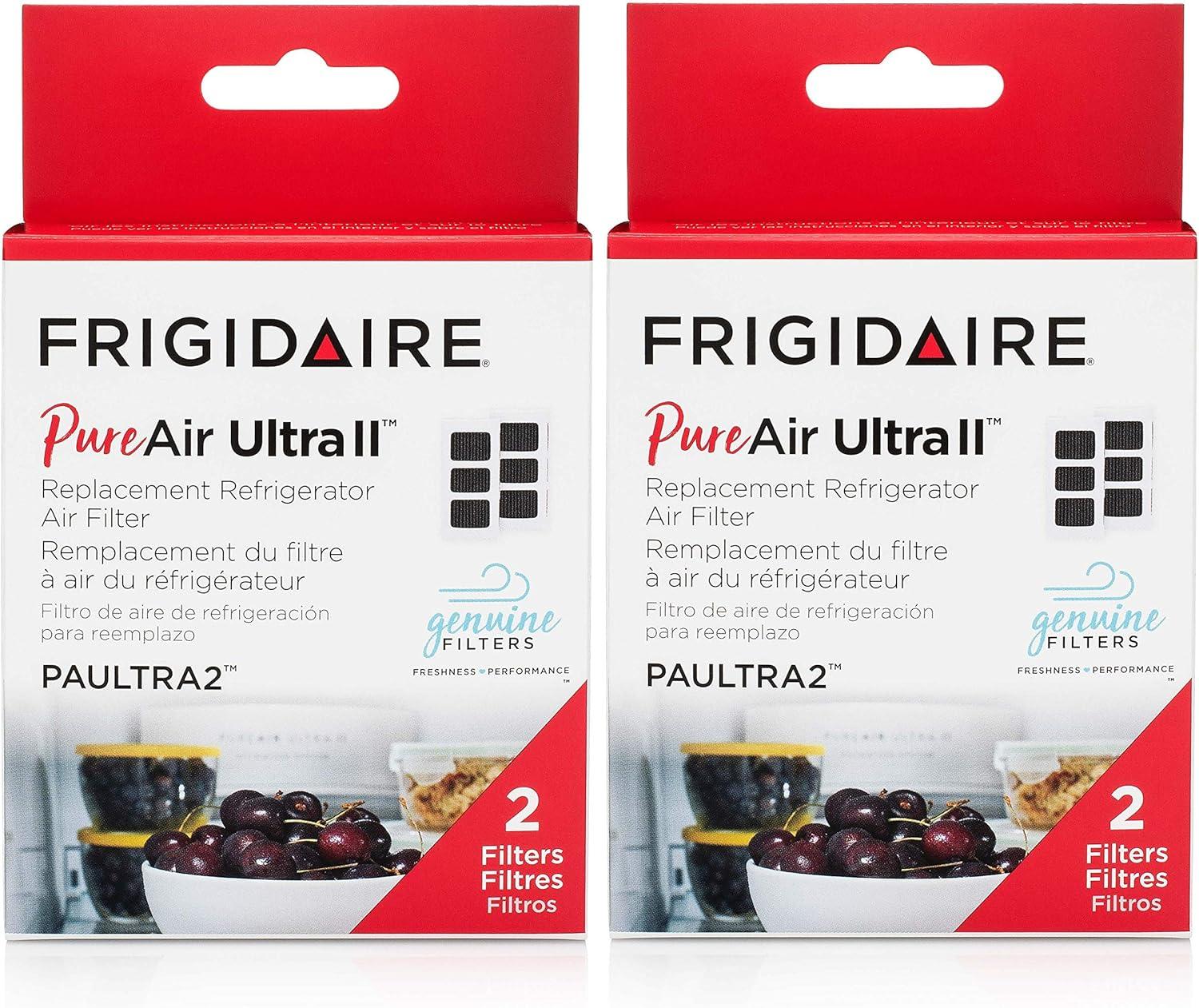 imageFRIGIDAIRE PAULTRA2 Pure Air Ultra II Refrigerator Air Filter with Carbon Technology to Absorb Food Odors 38 Inch x 18 Inch White4 Count Pack of 1