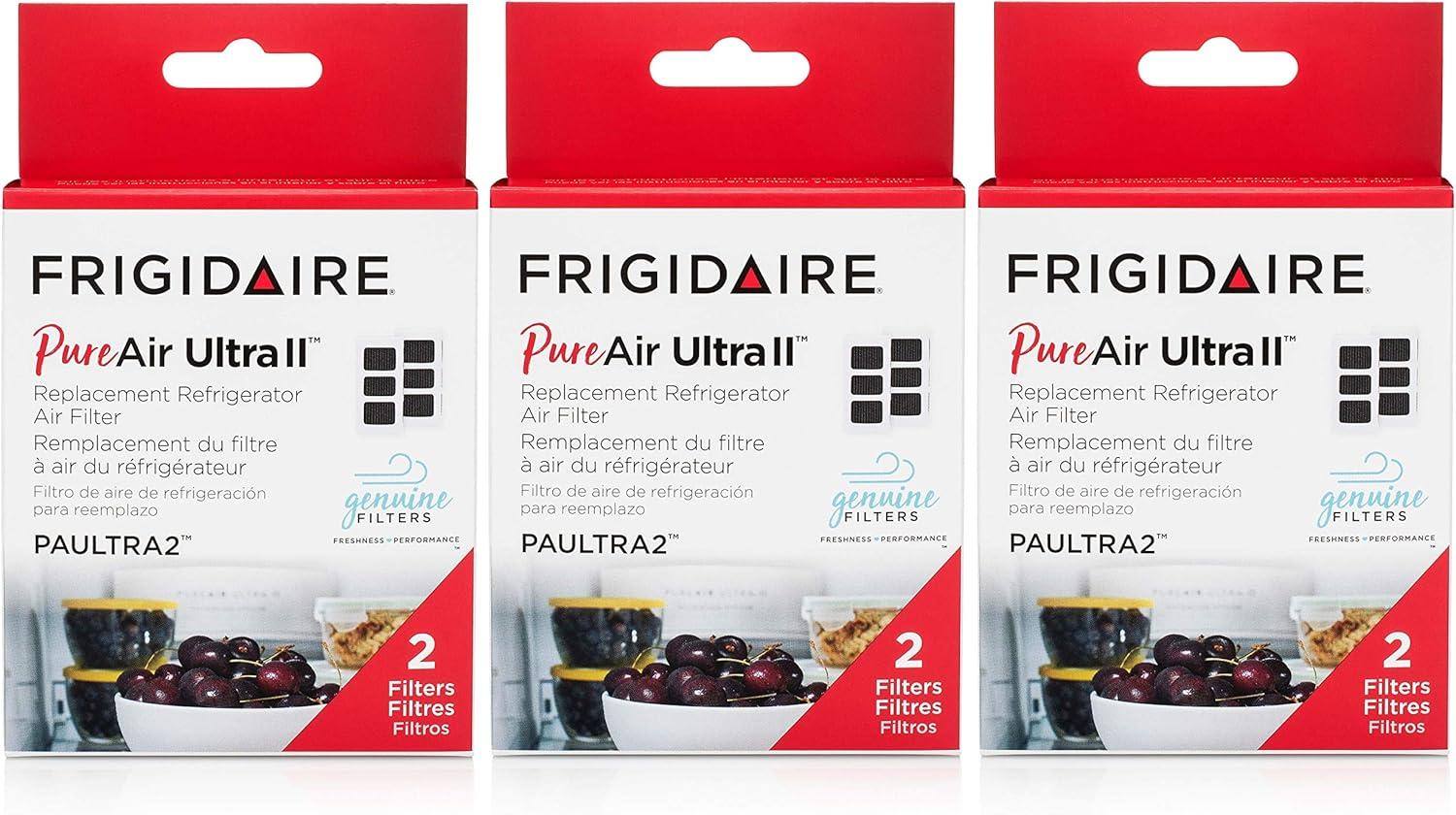 imageFRIGIDAIRE PAULTRA2 Pure Air Ultra II Refrigerator Air Filter with Carbon Technology to Absorb Food Odors 38 Inch x 18 Inch White6 Count Pack of 1