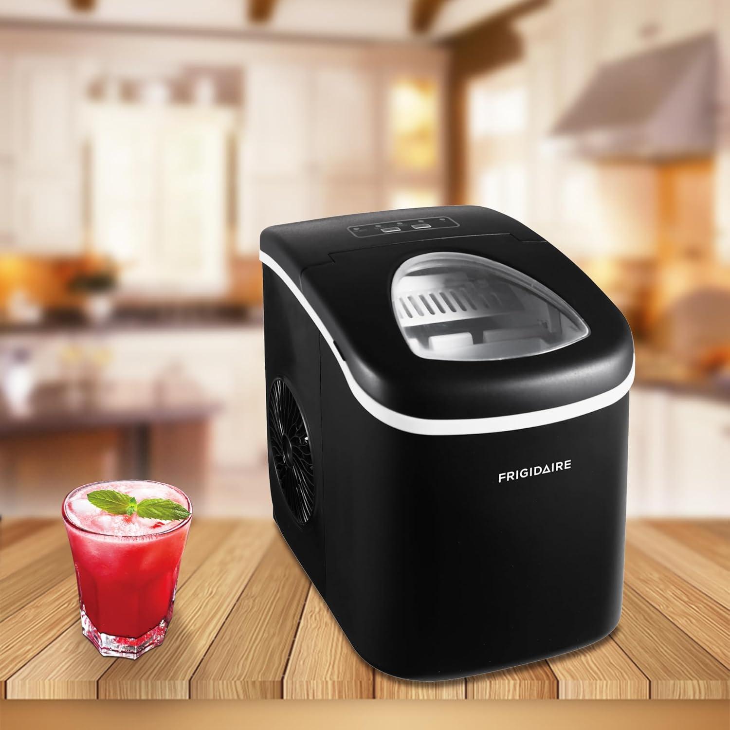 imageFRIGIDAIRE Portable Compact Ice Maker Counter Top Ice Making Machine 26lb per day WhiteBlack