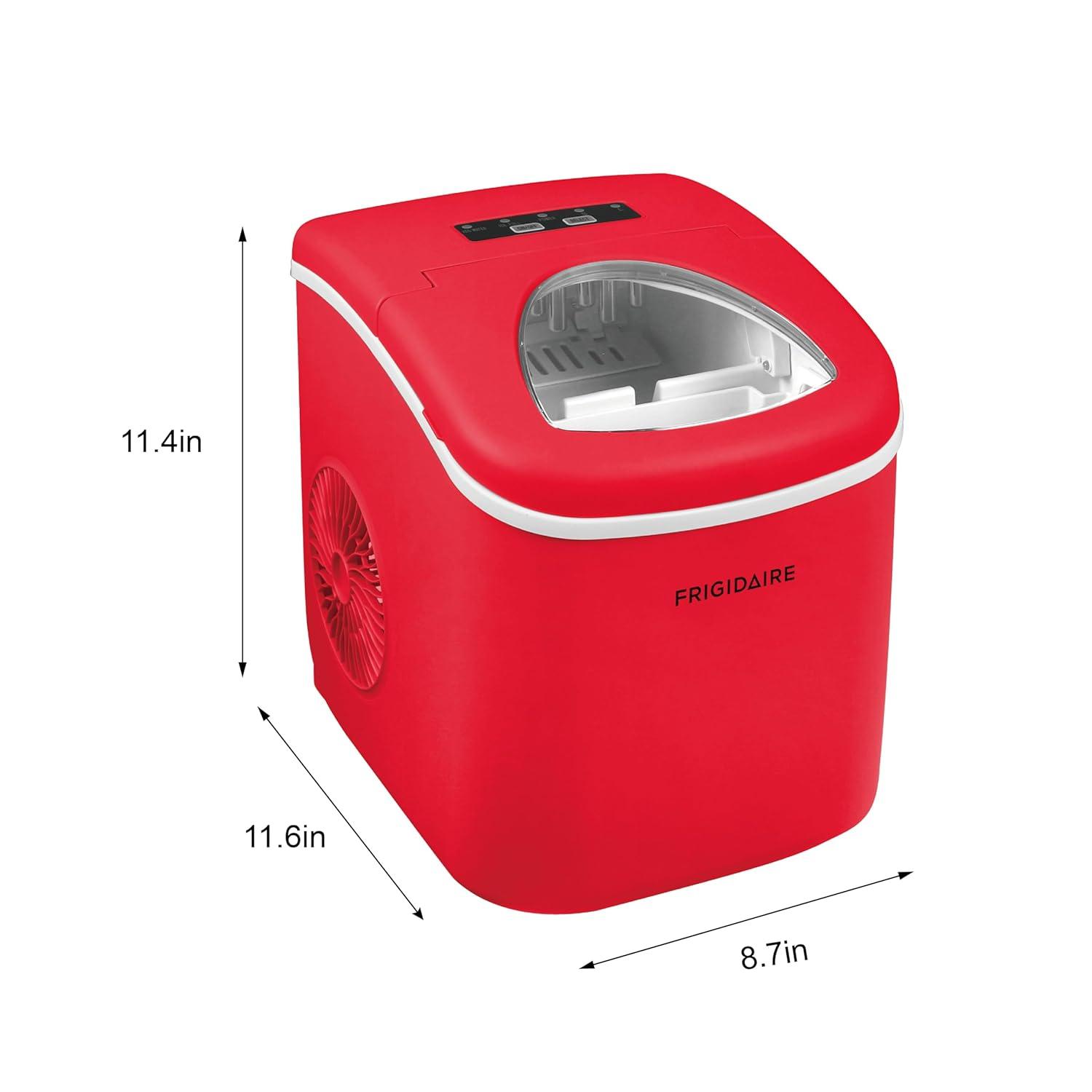 imageFRIGIDAIRE Portable Compact Ice Maker Counter Top Ice Making Machine 26lb per day WhiteRed