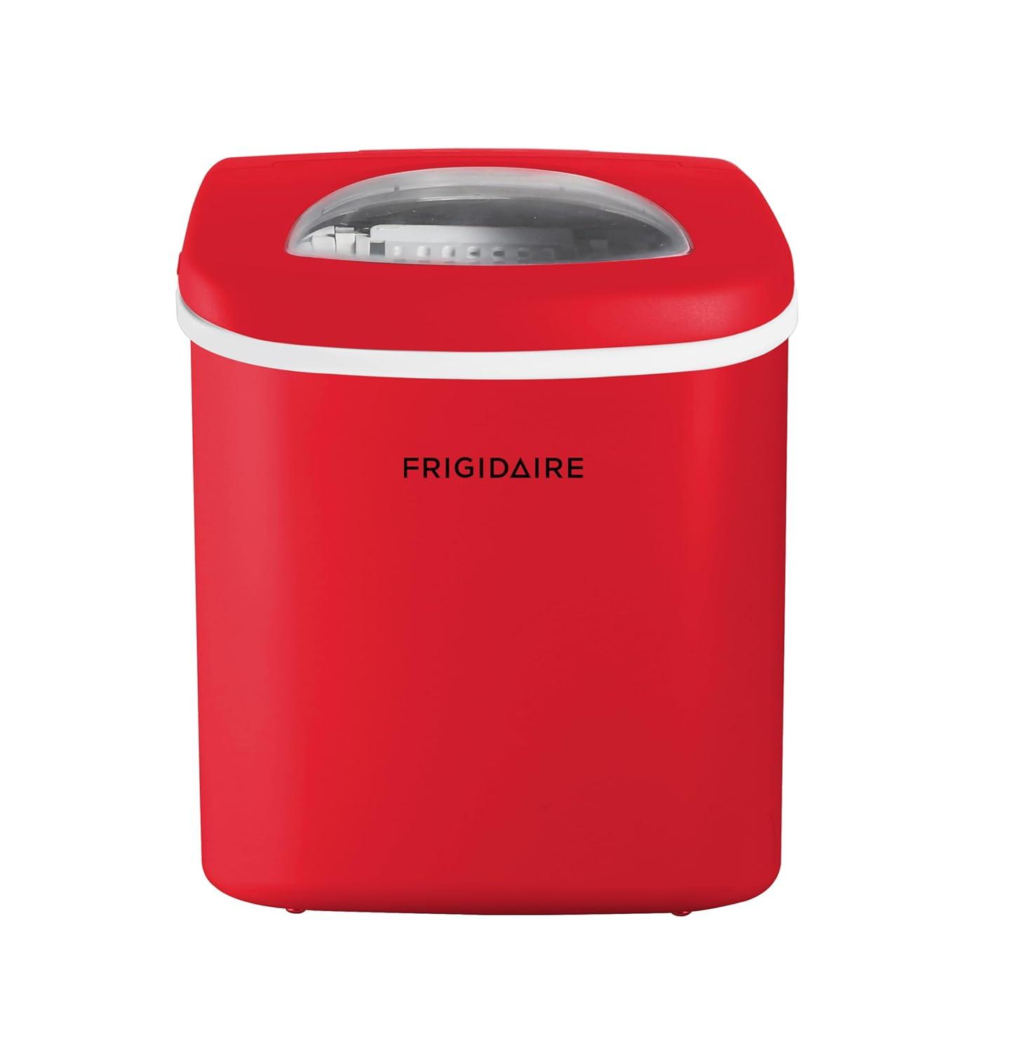 imageFRIGIDAIRE Portable Compact Ice Maker Counter Top Ice Making Machine 26lb per day WhiteRed