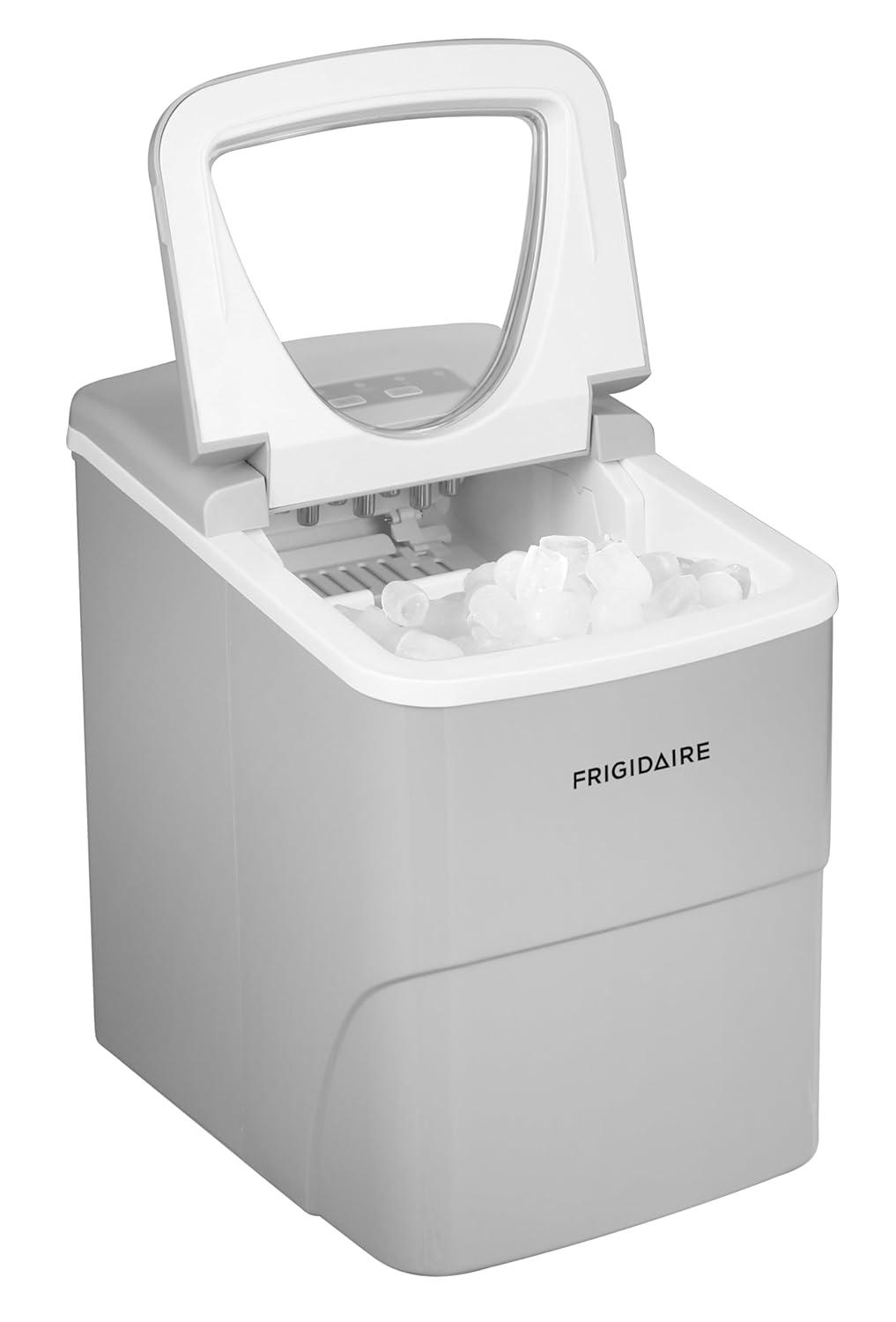 imageFRIGIDAIRE Portable Compact Ice Maker Counter Top Ice Making Machine 26lb per day WhiteSilver