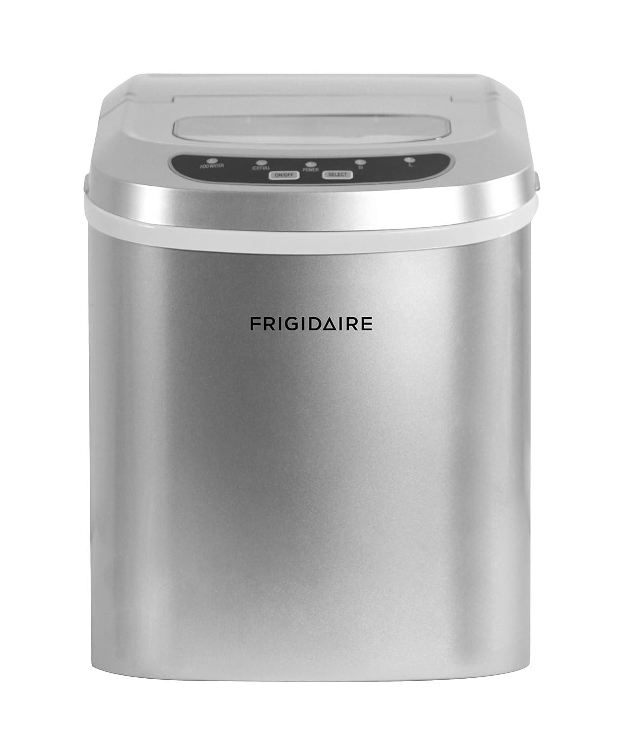 imageFRIGIDAIRE Portable Compact Ice Maker Counter Top Ice Making Machine 26lb per day WhiteSilver