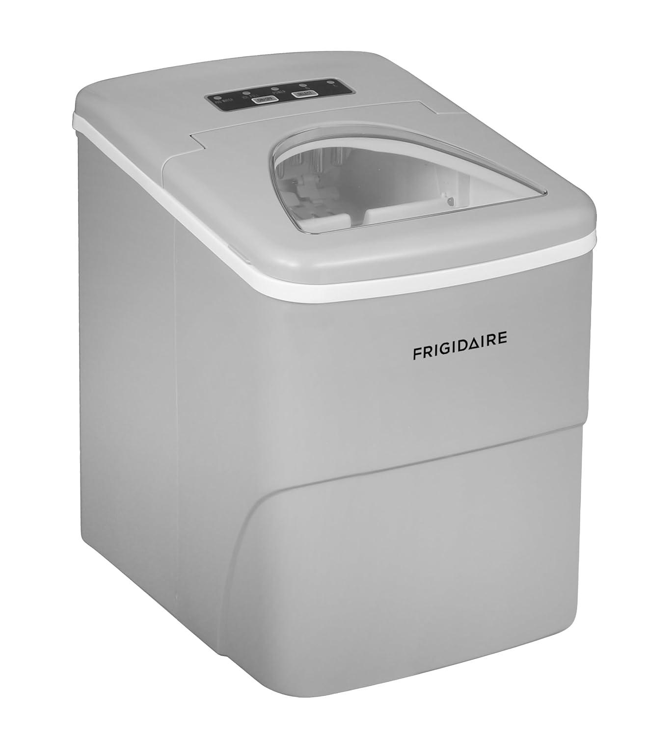 imageFRIGIDAIRE Portable Compact Ice Maker Counter Top Ice Making Machine 26lb per day WhiteSilver