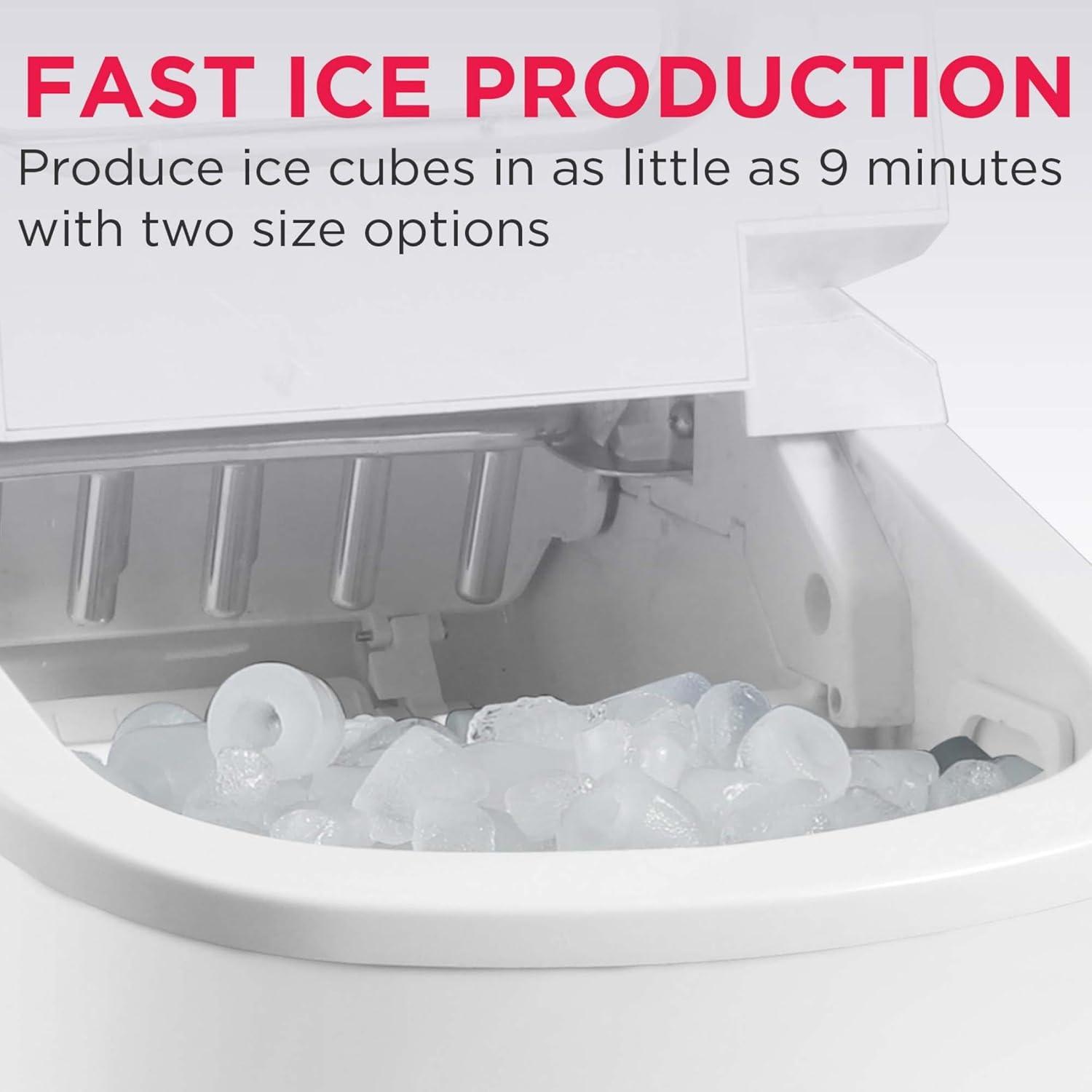 imageFRIGIDAIRE Portable Compact Ice Maker Counter Top Ice Making Machine 26lb per day WhiteWhite