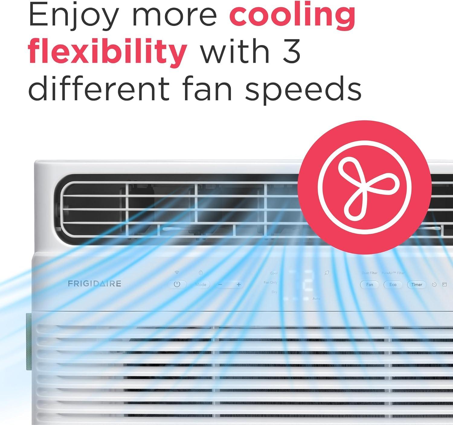 imageFrigidaire 10000 BTU Smart Inverter Window Air Conditioner with WiFi and Energy Star Certification Cools Up to 450 Sq Ft Ultra Quiet Operation WhiteWhite