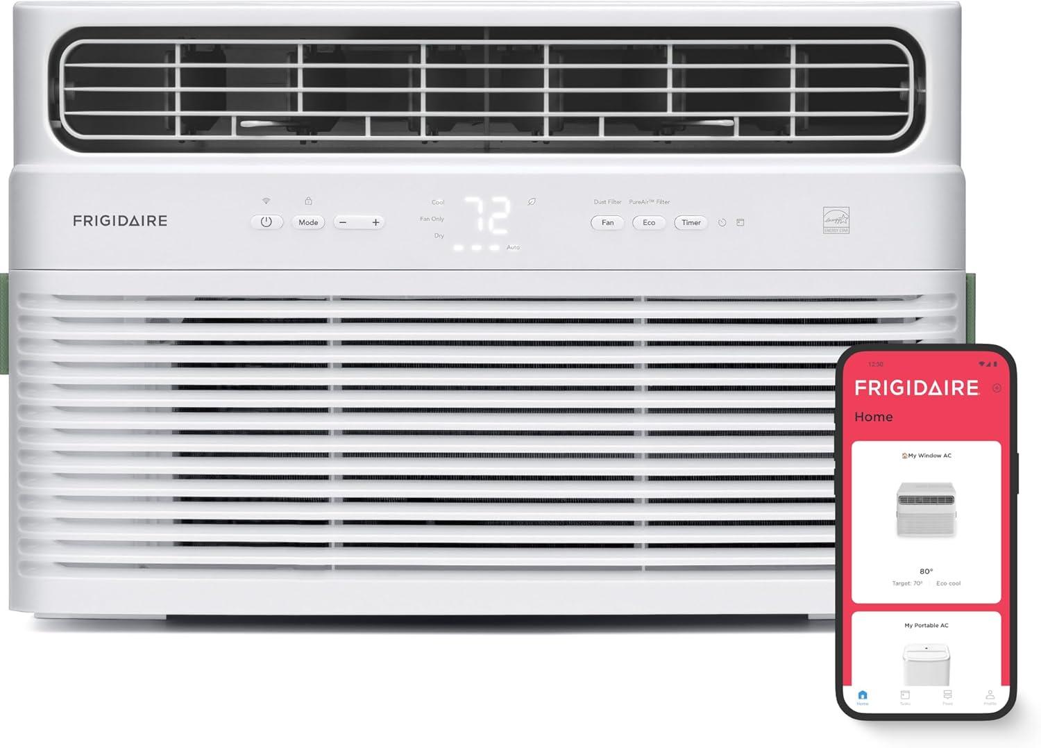 imageFrigidaire 10000 BTU Smart Inverter Window Air Conditioner with WiFi and Energy Star Certification Cools Up to 450 Sq Ft Ultra Quiet Operation WhiteWhite