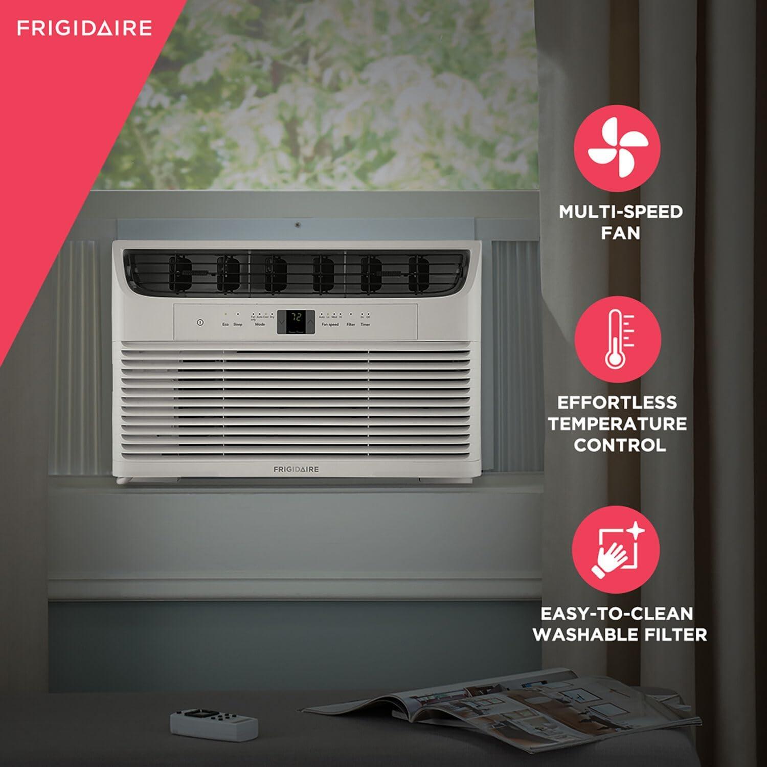 imageFrigidaire 10000 BTU Smart Inverter Window Air Conditioner with WiFi and Energy Star Certification Cools Up to 450 Sq Ft Ultra Quiet Operation WhiteWhite