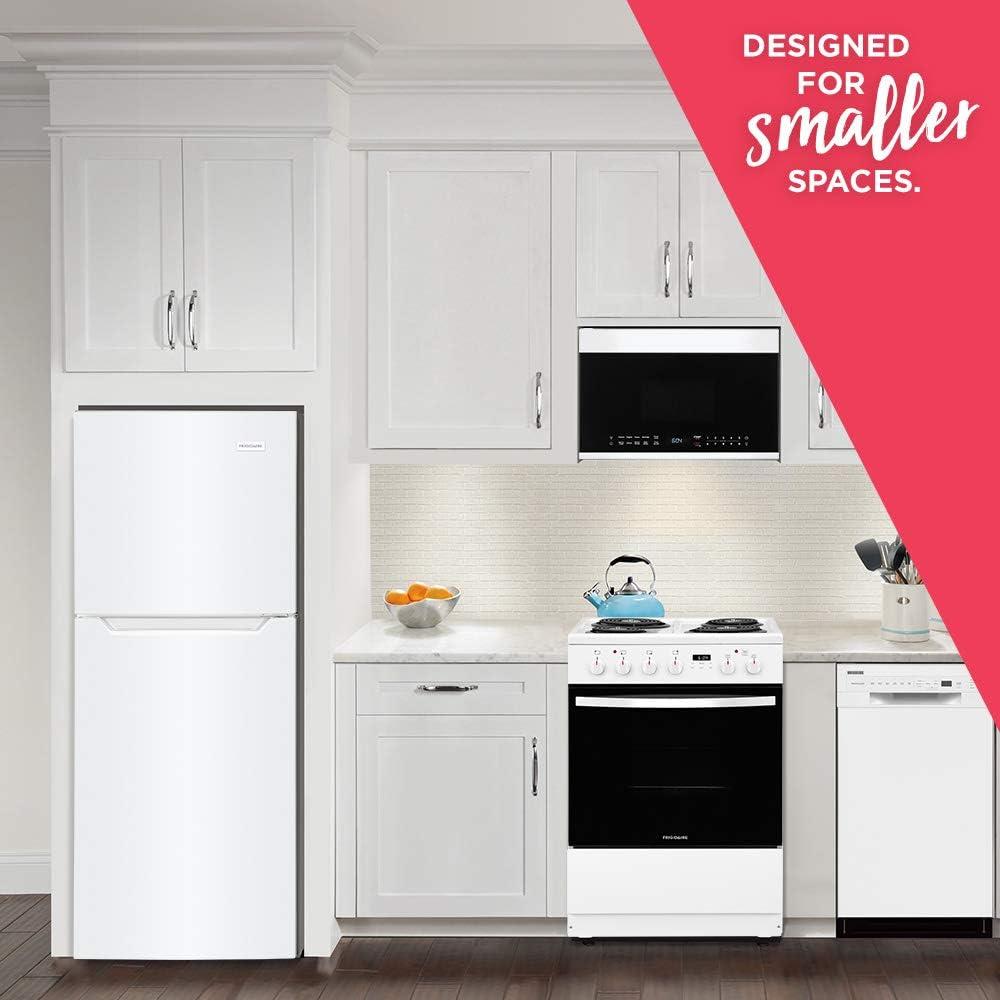 imageFrigidaire 101 Cu Ft Compact ADA Top Freezer Refrigerator in White with Electronic Control Panel Reversible Door Swing ENERGY STARWhite