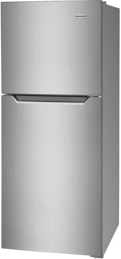 imageFrigidaire 116 Cu Ft Compact ADA Top Freezer Refrigerator in Brushed Steel with Electronic Control Panel Reversible Door Swing ENERGY STARBrushed Steel