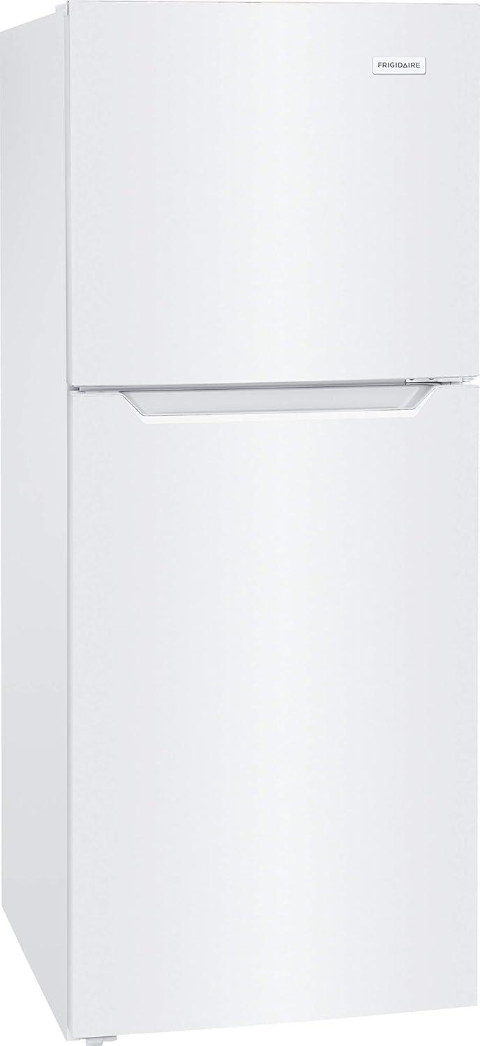 imageFrigidaire 116 Cu Ft Compact ADA Top Freezer Refrigerator in Brushed Steel with Electronic Control Panel Reversible Door Swing ENERGY STARWhite