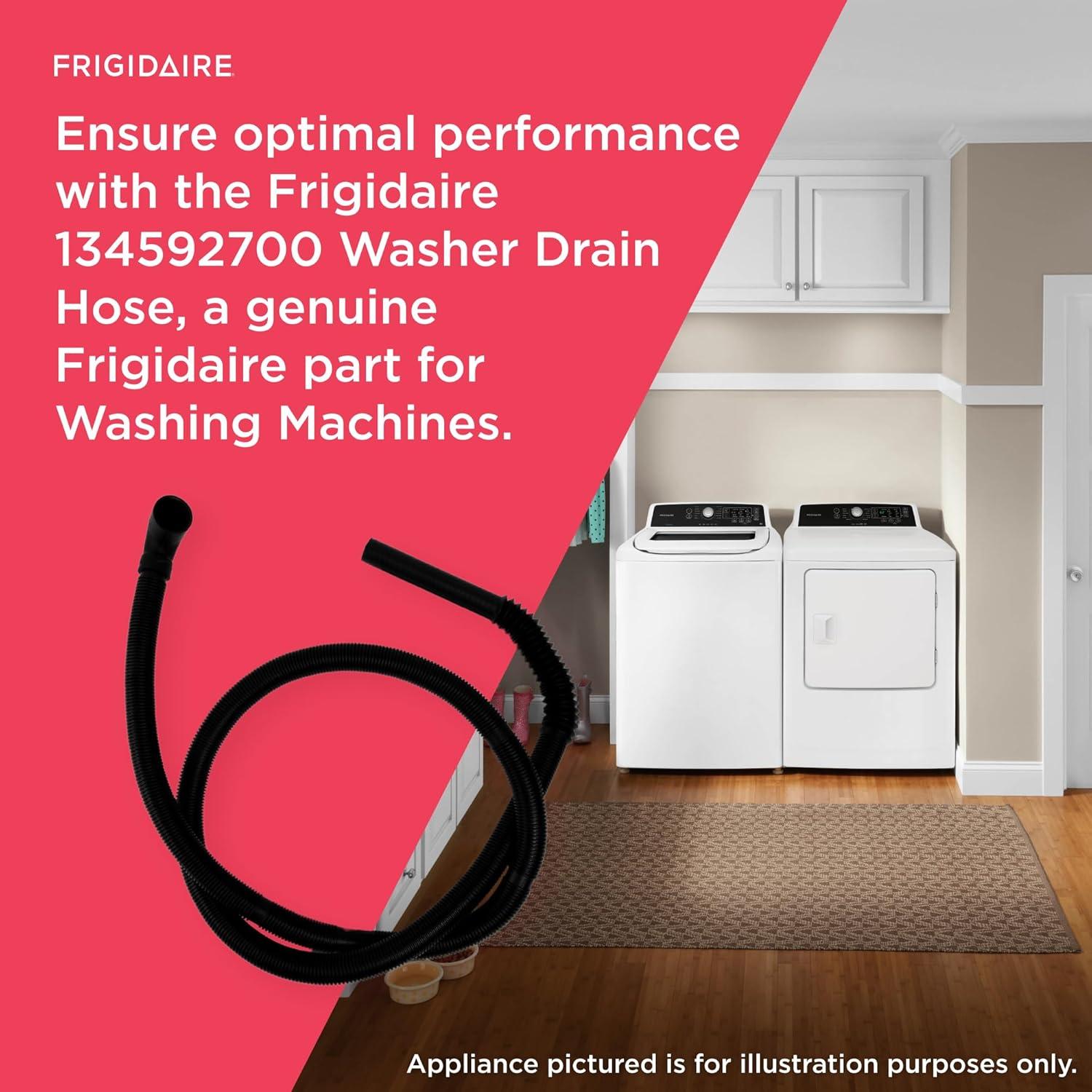 imageFrigidaire 134592700 Washer Drain Hose for Washing Machines Black