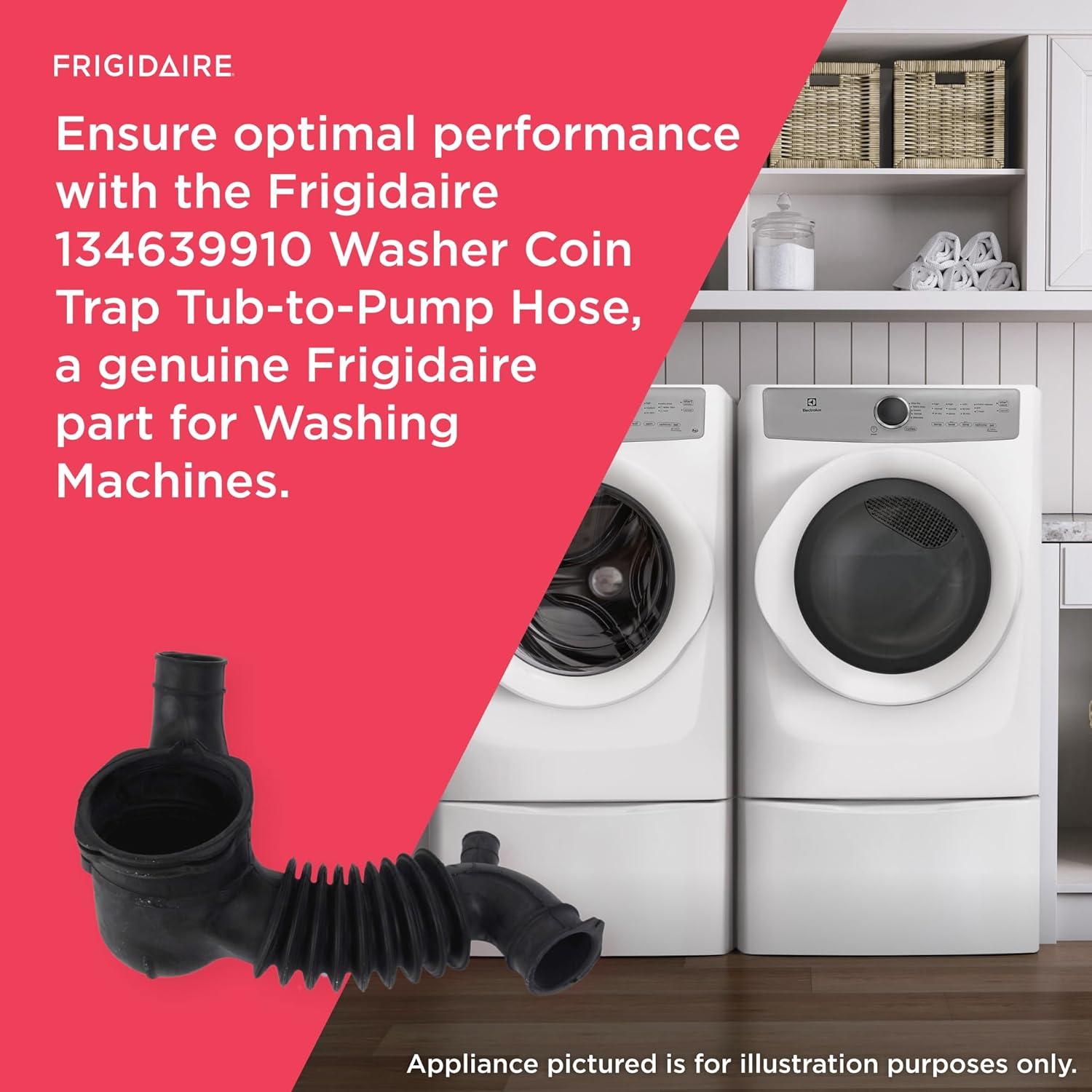 imageFrigidaire 134639910 Washer Coin Trap TubtoPump Hose for Washing Machines Black