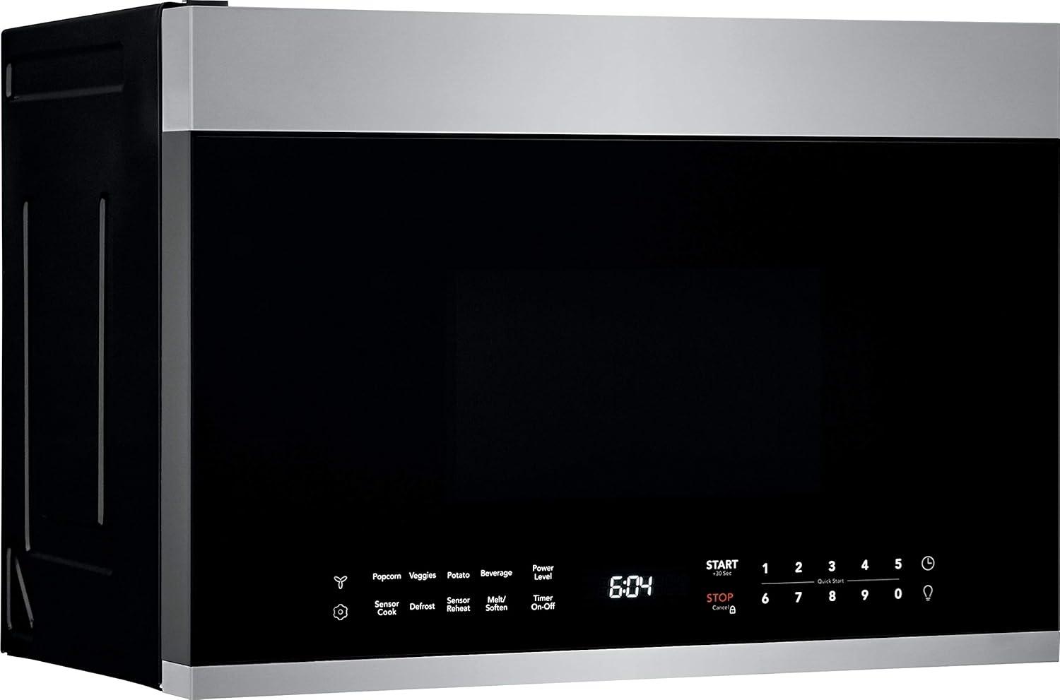 imageFrigidaire 14 Cu Ft Compact OvertheRange Microwave in White with Automatic Sensor CookingStainless Steel