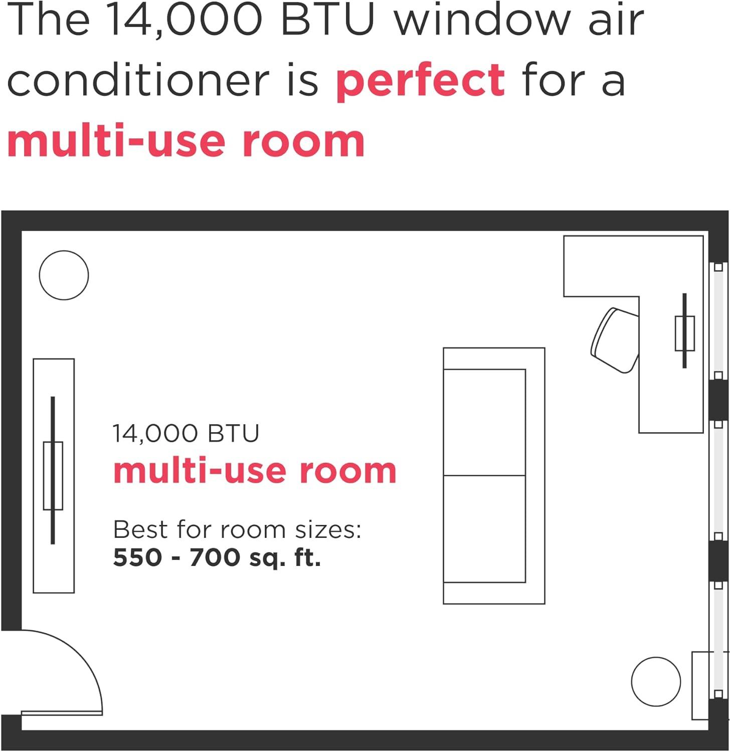 imageFrigidaire 14000 BTU Smart Inverter Window Air Conditioner with WiFi and Energy Star Certification Cools Up to 700 Sq Ft Ultra Quiet Operation White14 000 BTU