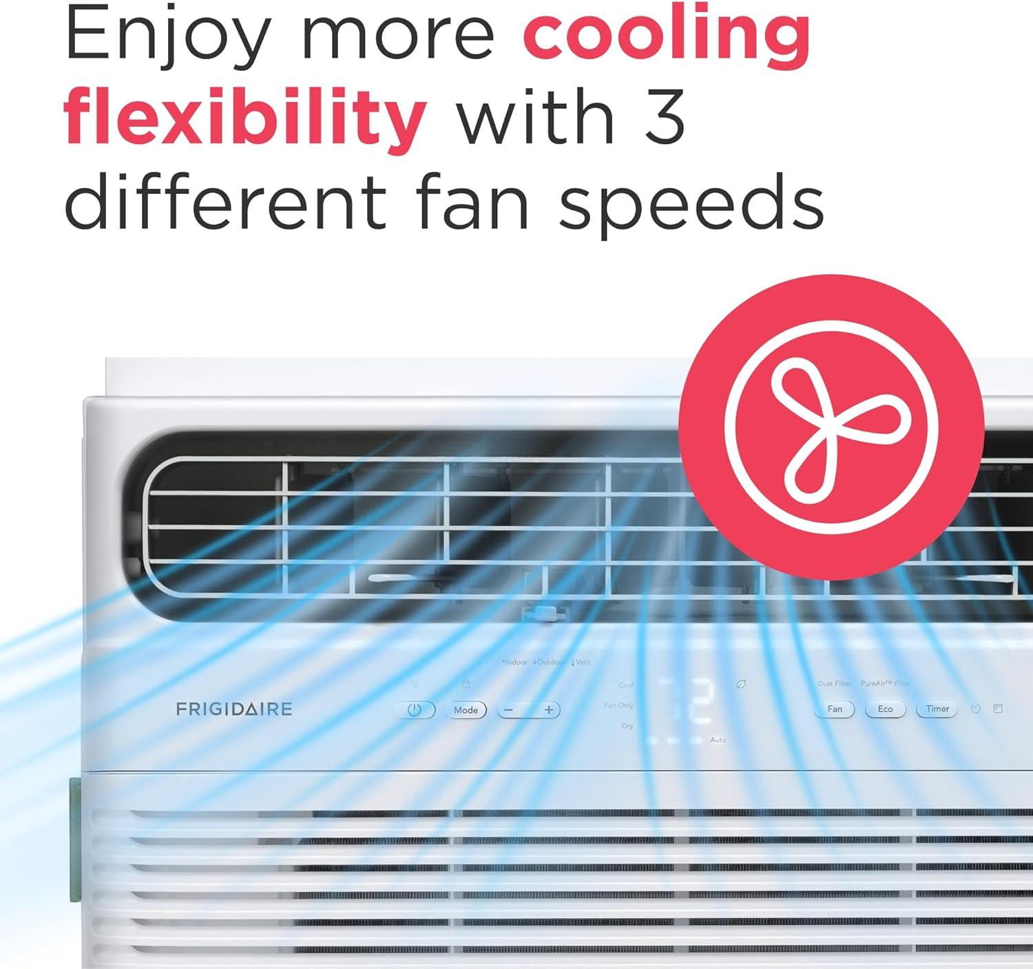 imageFrigidaire 14000 BTU Smart Inverter Window Air Conditioner with WiFi and Energy Star Certification Cools Up to 700 Sq Ft Ultra Quiet Operation White14 000 BTU