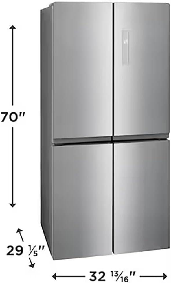 imageFrigidaire 174 Cu Ft 4 Door Refrigerator in Brushed Steel with Adjustable Freezer StorageNew Model