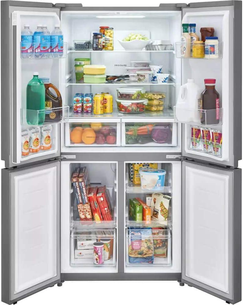 imageFrigidaire 174 Cu Ft 4 Door Refrigerator in Brushed Steel with Adjustable Freezer StorageOriginal