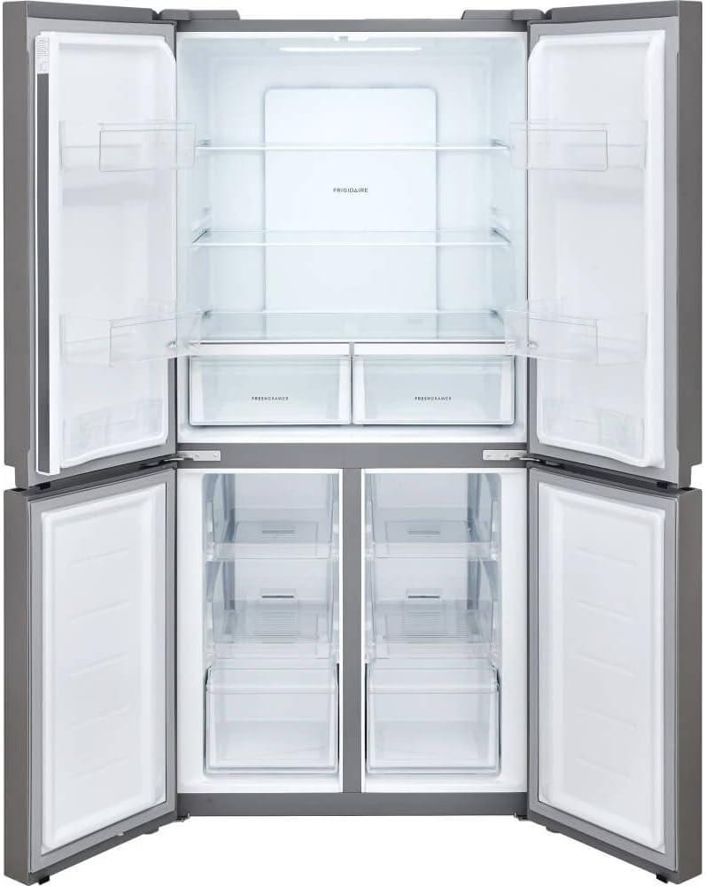 imageFrigidaire 174 Cu Ft 4 Door Refrigerator in Brushed Steel with Adjustable Freezer StorageOriginal