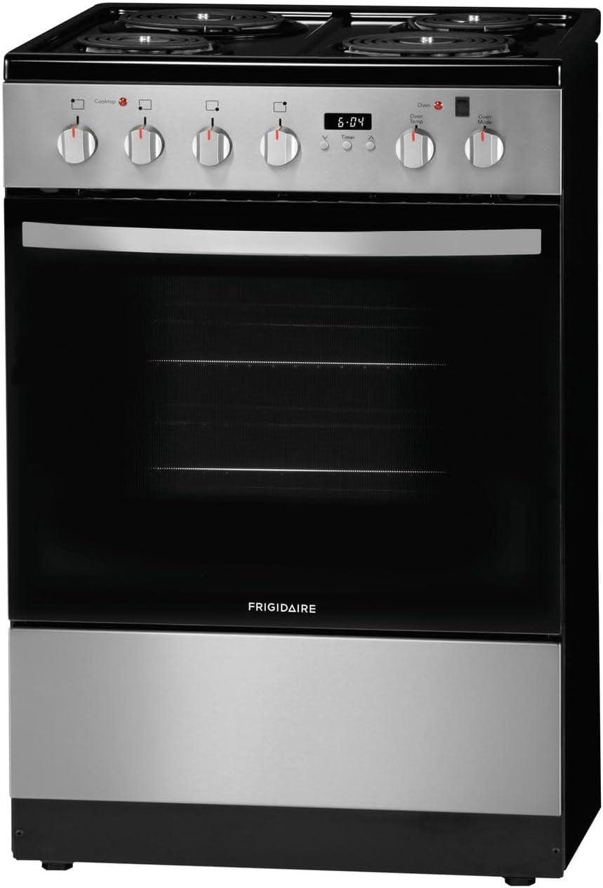 imageFrigidaire 24 in 19 Cu Ft Electric Range in Stainless Steel with Hidden Bake ADA CompliantWhite