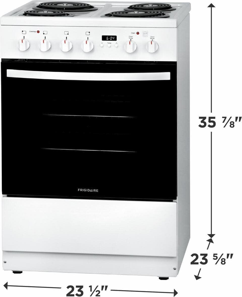 imageFrigidaire 24 in 19 Cu Ft Electric Range in Stainless Steel with Hidden Bake ADA CompliantWhite