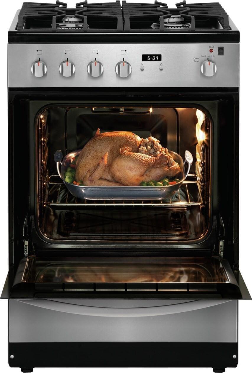 imageFrigidaire 24 in 19 Cu Ft Gas Range in Stainless Steel with Continuous Cast Iron Grates ADA CompliantStainless Steel