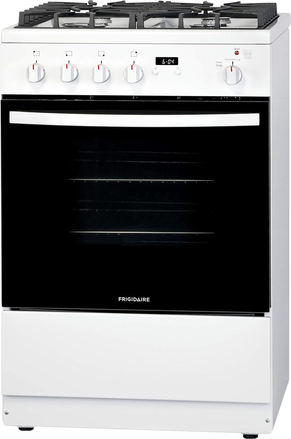 imageFrigidaire 24 in 19 Cu Ft Gas Range in Stainless Steel with Continuous Cast Iron Grates ADA CompliantWhite