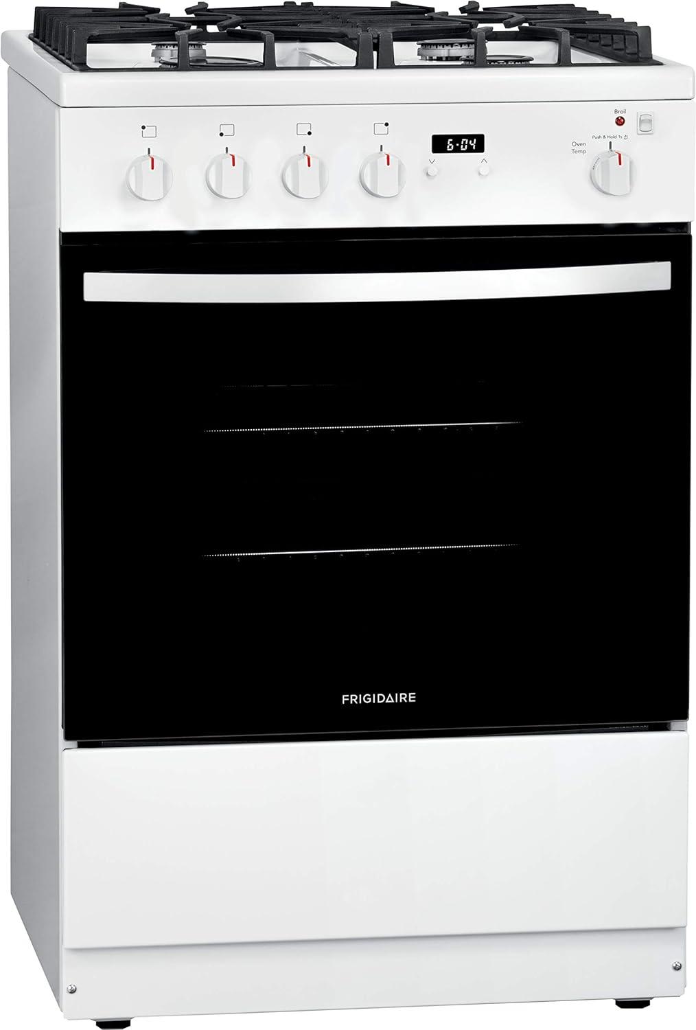 imageFrigidaire 24 in 19 Cu Ft Gas Range in Stainless Steel with Continuous Cast Iron Grates ADA CompliantWhite
