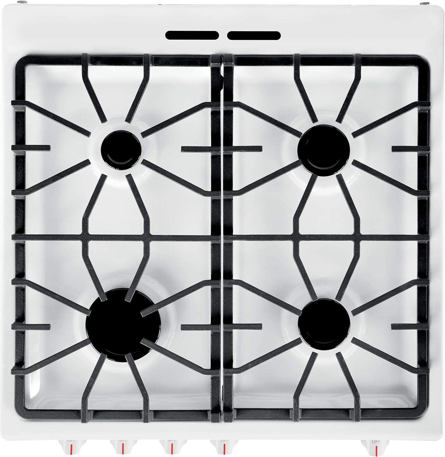 imageFrigidaire 24 in 19 Cu Ft Gas Range in Stainless Steel with Continuous Cast Iron Grates ADA CompliantWhite