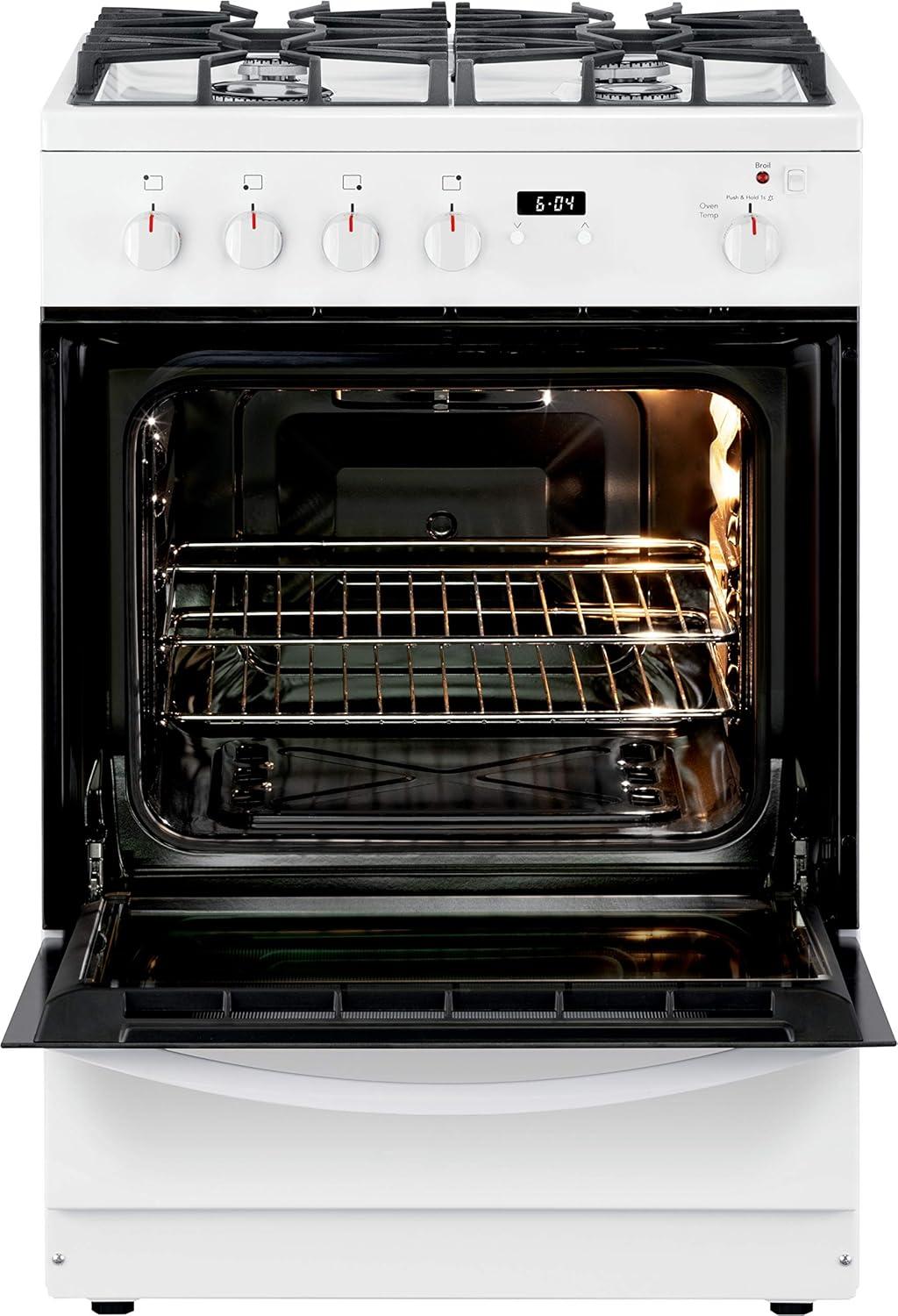 imageFrigidaire 24 in 19 Cu Ft Gas Range in Stainless Steel with Continuous Cast Iron Grates ADA CompliantWhite