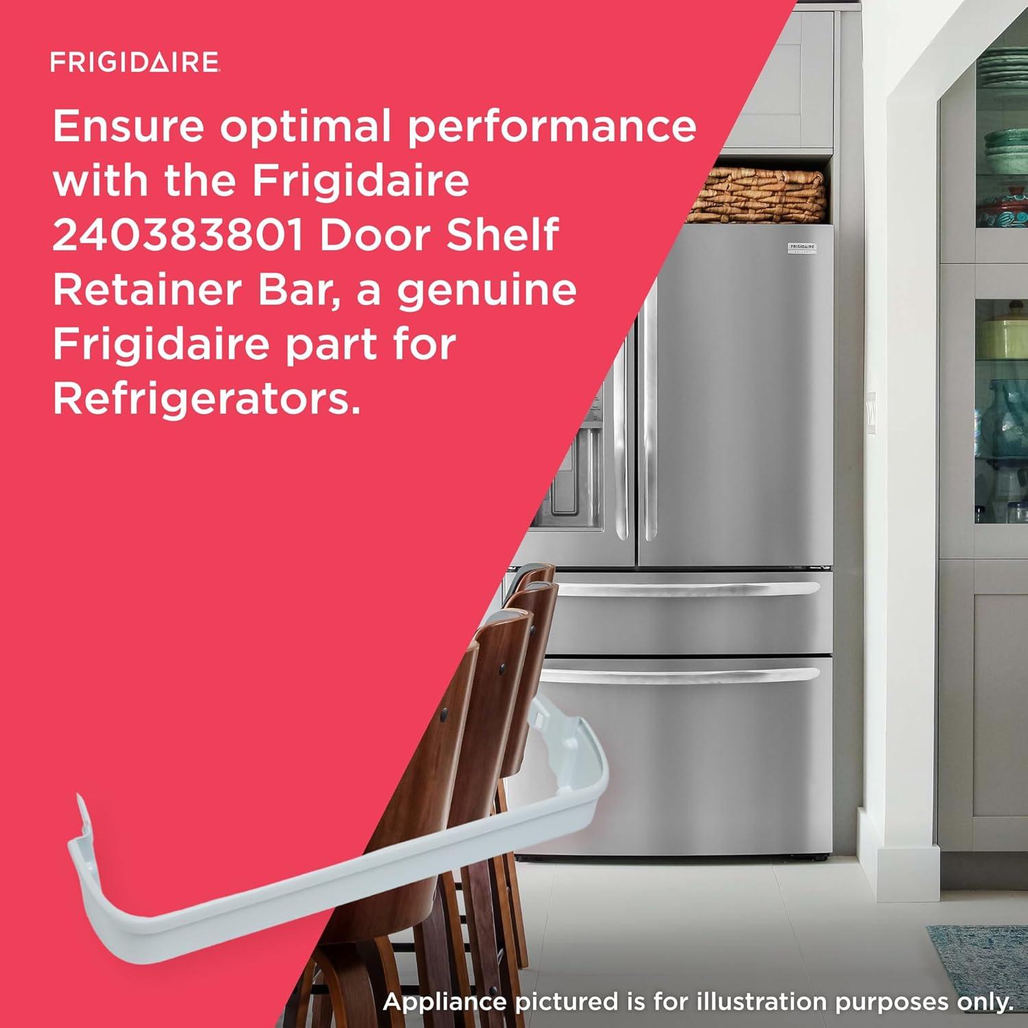 imageFrigidaire 240383801 Door Shelf Retainer Bar for Refrigerators White