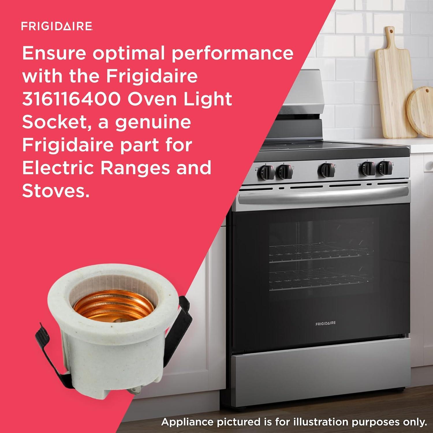 imageFrigidaire 316116400 Oven Light Socket for Electric Ranges and Stoves