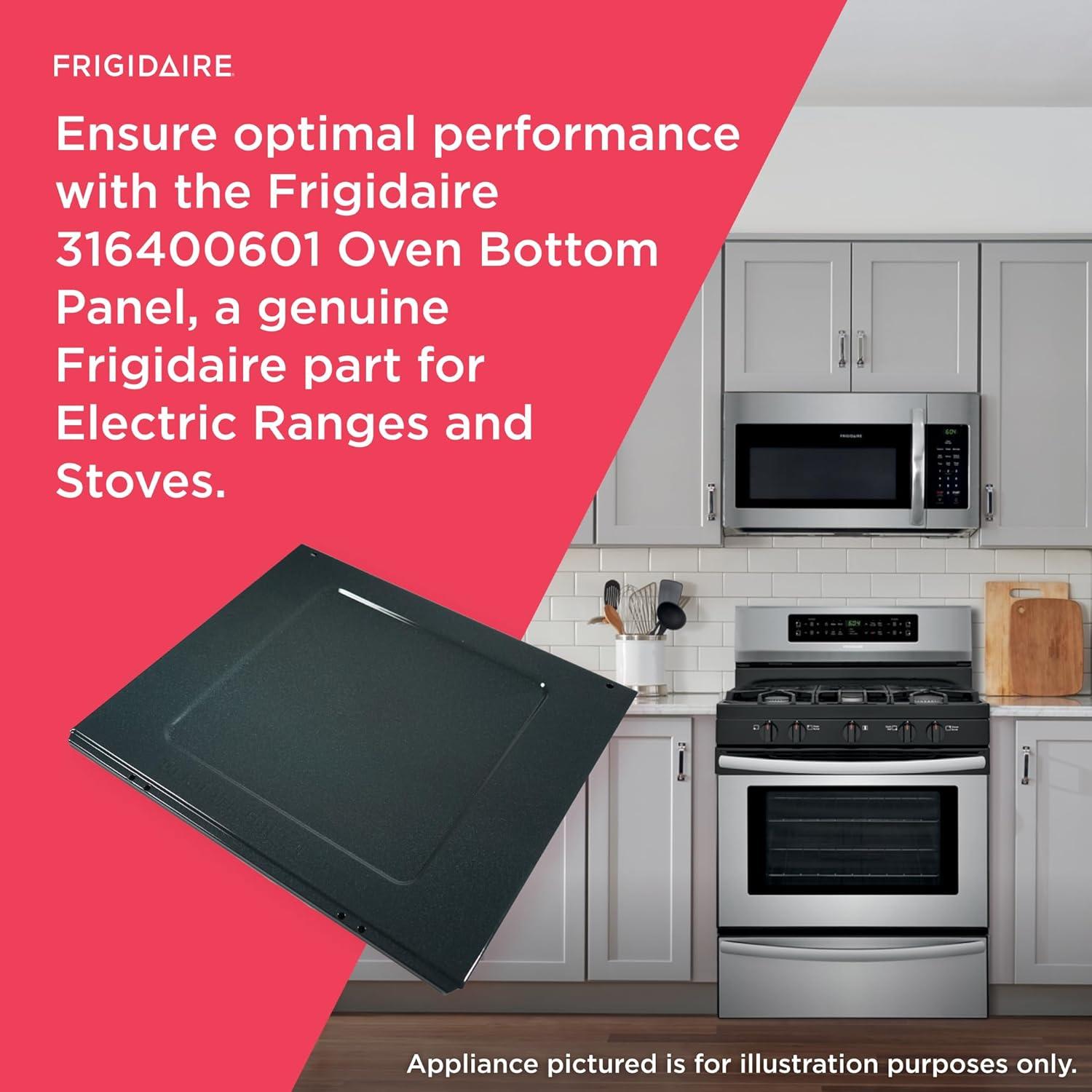 imageFrigidaire 316400601 Oven Bottom Panel for Electric Ranges and Stoves Black