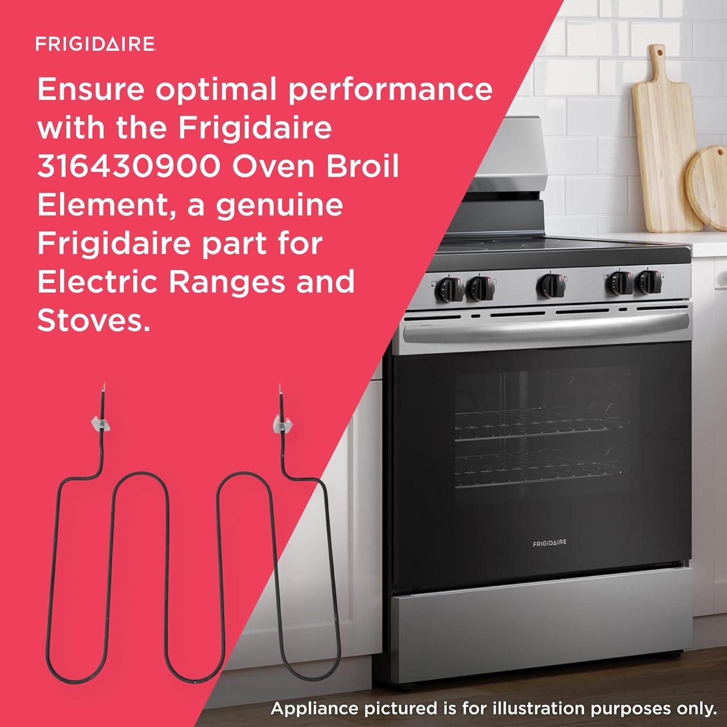 imageFrigidaire 316430900 Oven Broil Element for Electric Ranges and Stoves BlackBroil Element