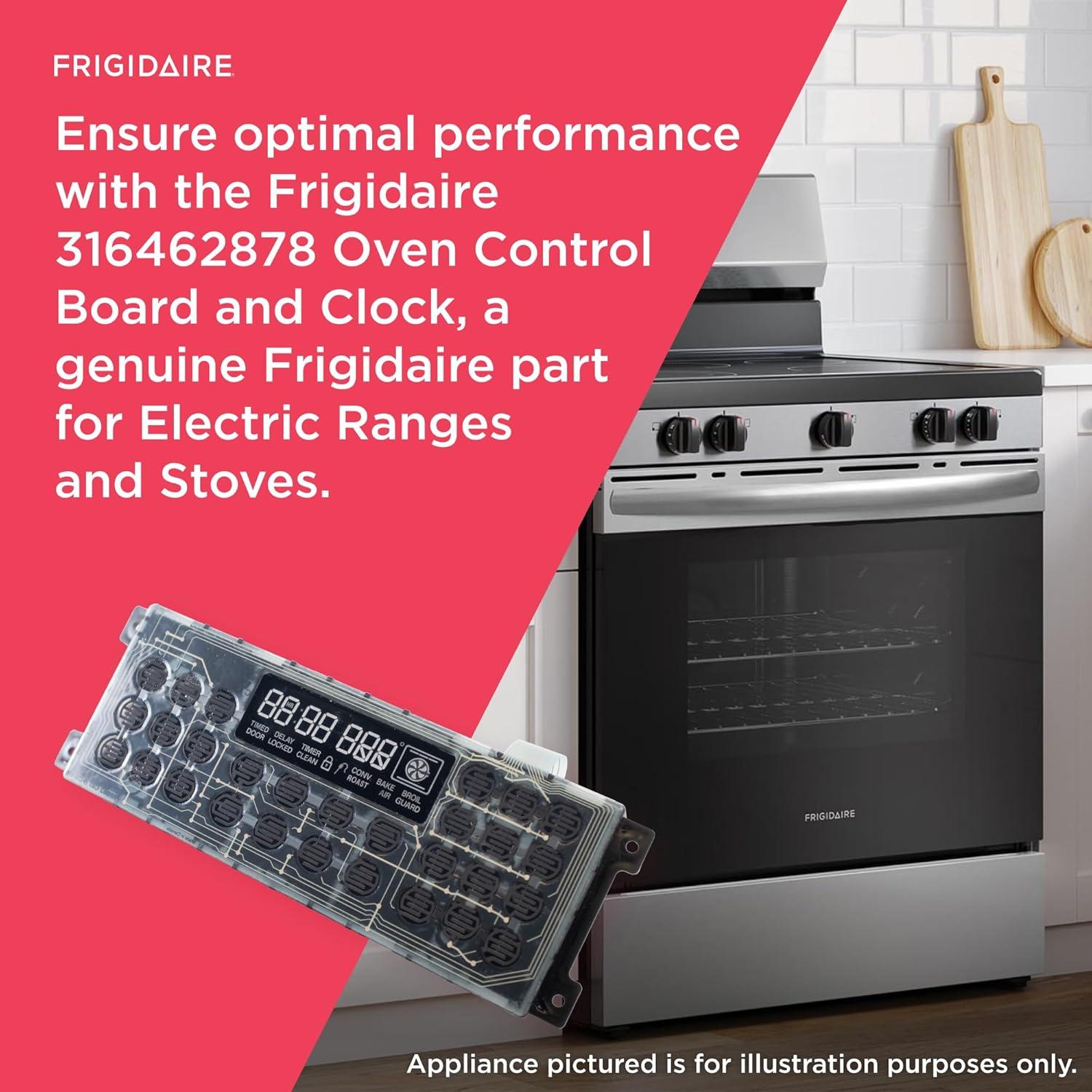 imageFrigidaire 316462878 Oven Control Board and Clock for Electric Ranges and Stoves Black