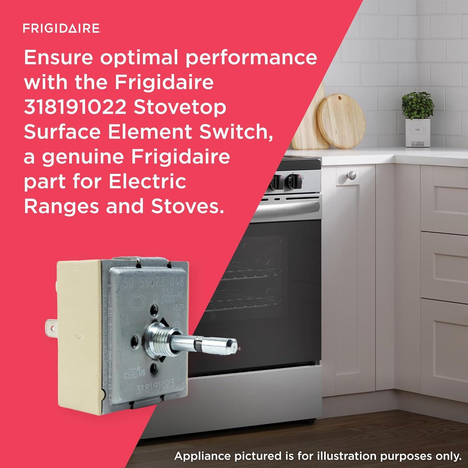imageFrigidaire 318191023 Stovetop Surface Element Switch for Electric Ranges and Stoves