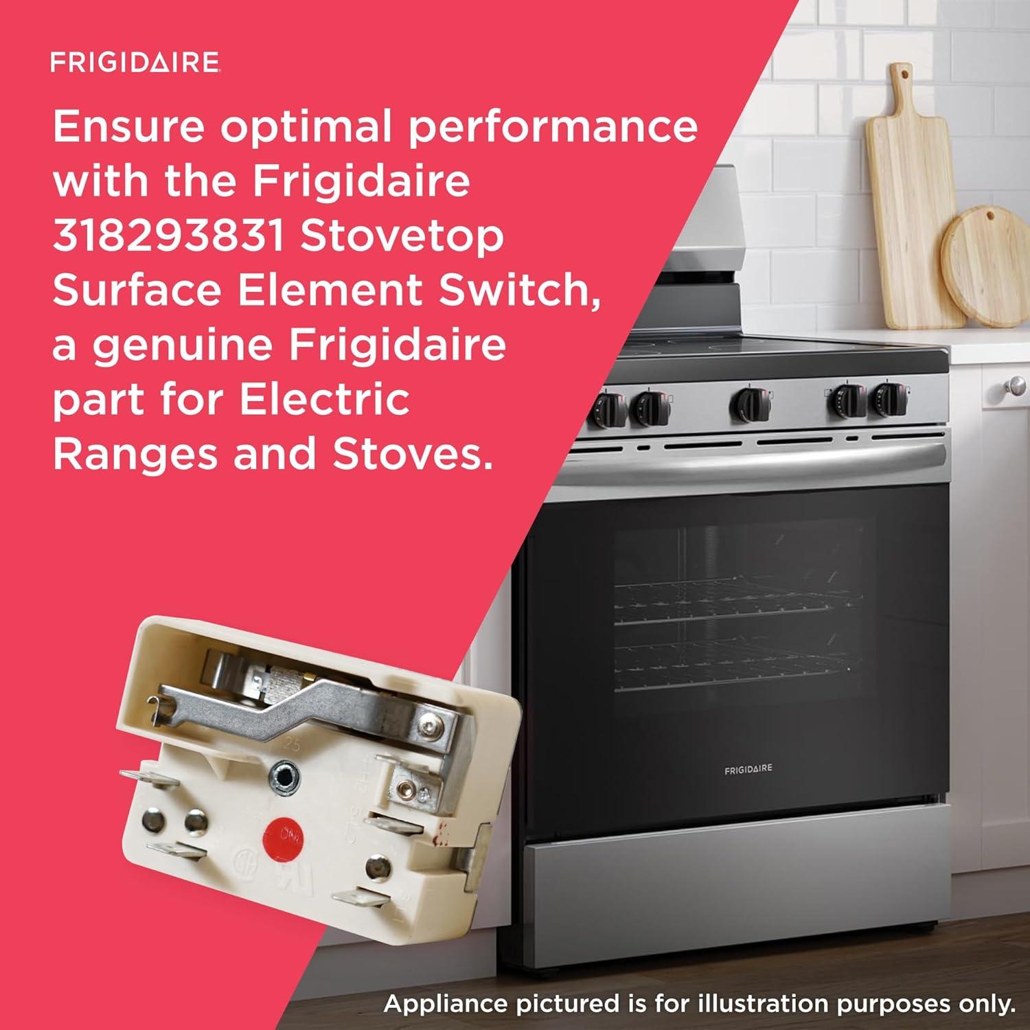 imageFrigidaire 318293831 Stovetop Surface Element Switch for Electric Ranges and Stoves