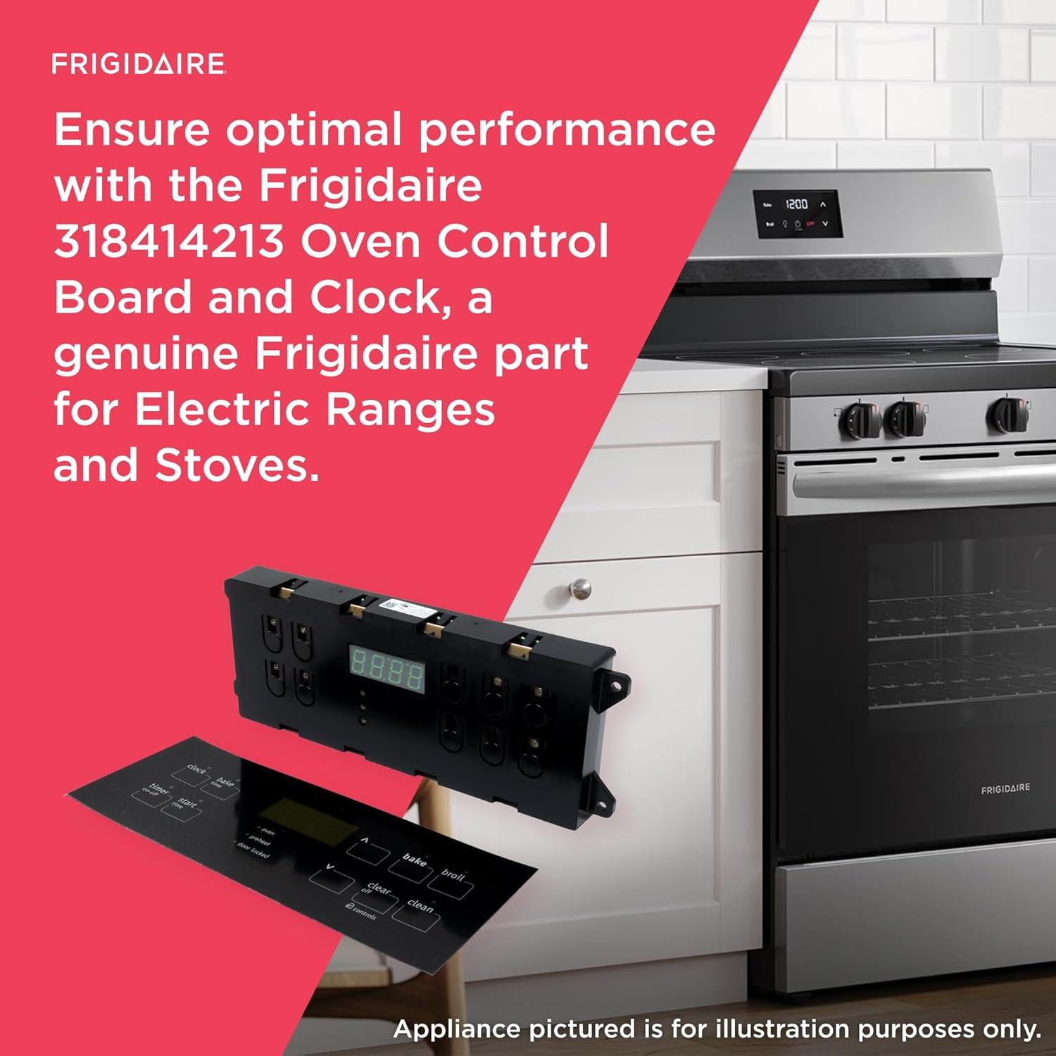 imageFrigidaire 318414213 Oven Control Board and Clock for Electric Ranges and Stoves Black