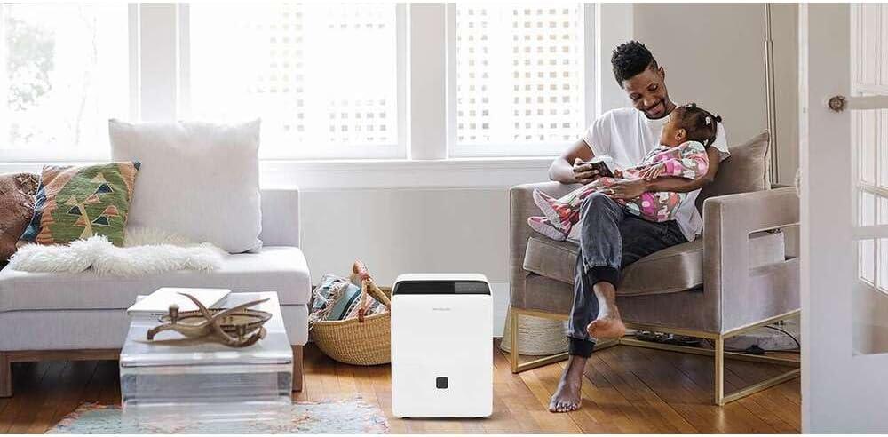 imageFrigidaire 35Pint Portable Dehumidifier with WiFi and Energy Star Certification for SmallMediumLarge Rooms ampamp Basements Custom Humidity Control Auto Shut Off White60 Pint New 2025