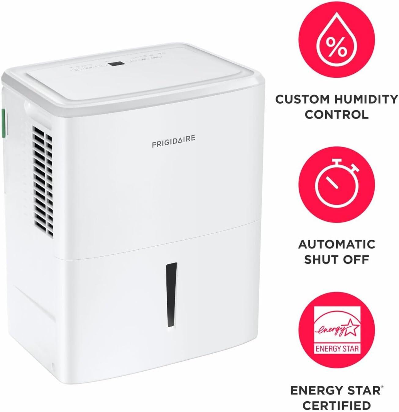 imageFrigidaire 35Pint Portable Dehumidifier with WiFi and Energy Star Certification for SmallMediumLarge Rooms ampamp Basements Custom Humidity Control Auto Shut Off White35 Pint 2026 Energy Star