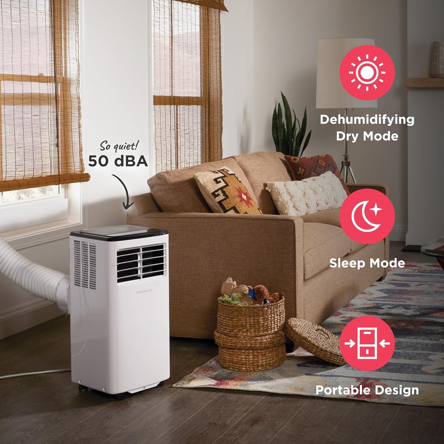 imageFrigidaire 3in1 Smart Portable Room Air Conditioner with WiFi 12000 BTU Ashrae 8000 BTU DOE Cools Up to 550 Sq Ft Quiet Operation White5500 BTU