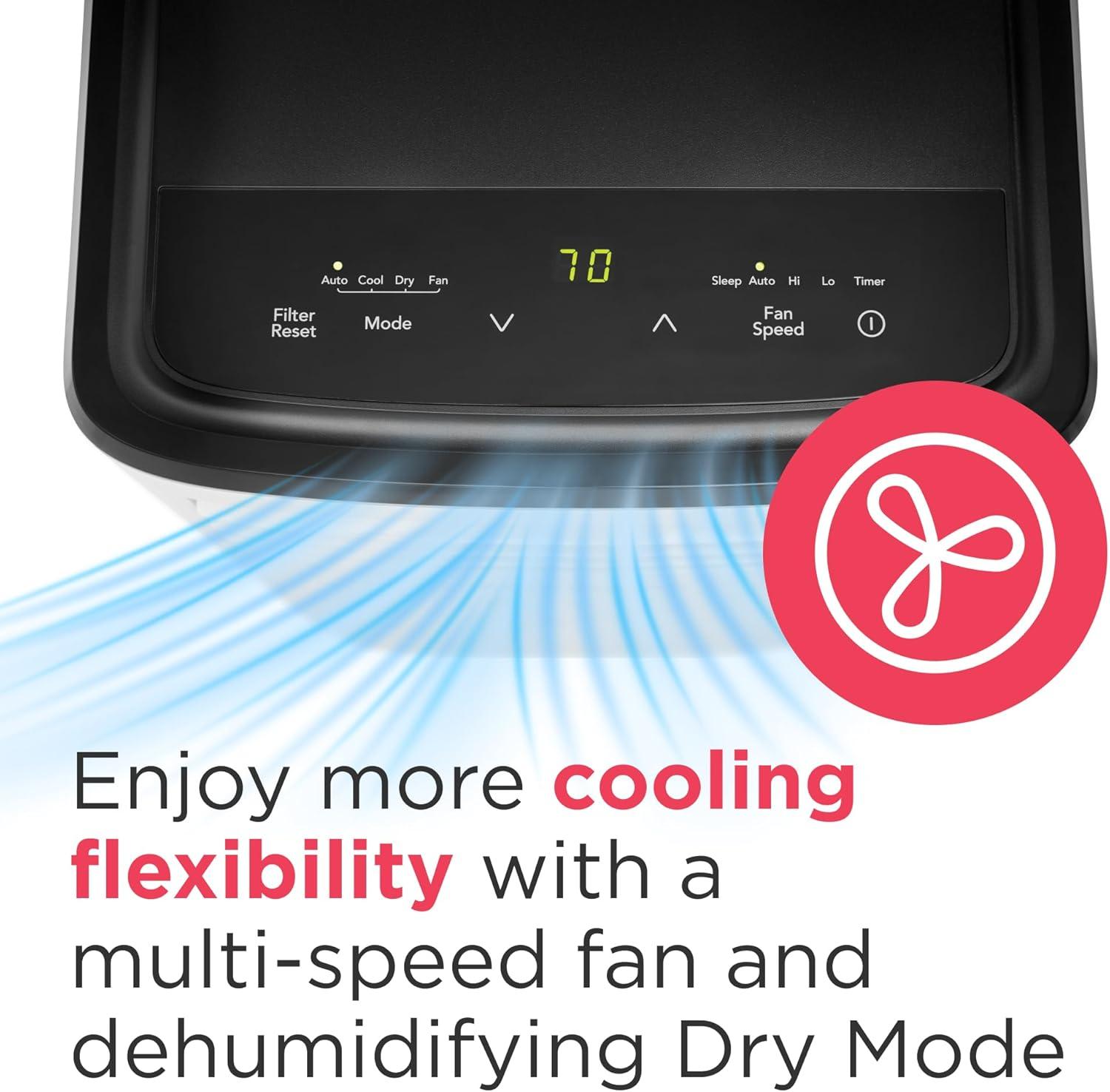 imageFrigidaire 3in1 Smart Portable Room Air Conditioner with WiFi 12000 BTU Ashrae 8000 BTU DOE Cools Up to 550 Sq Ft Quiet Operation White5500 BTU