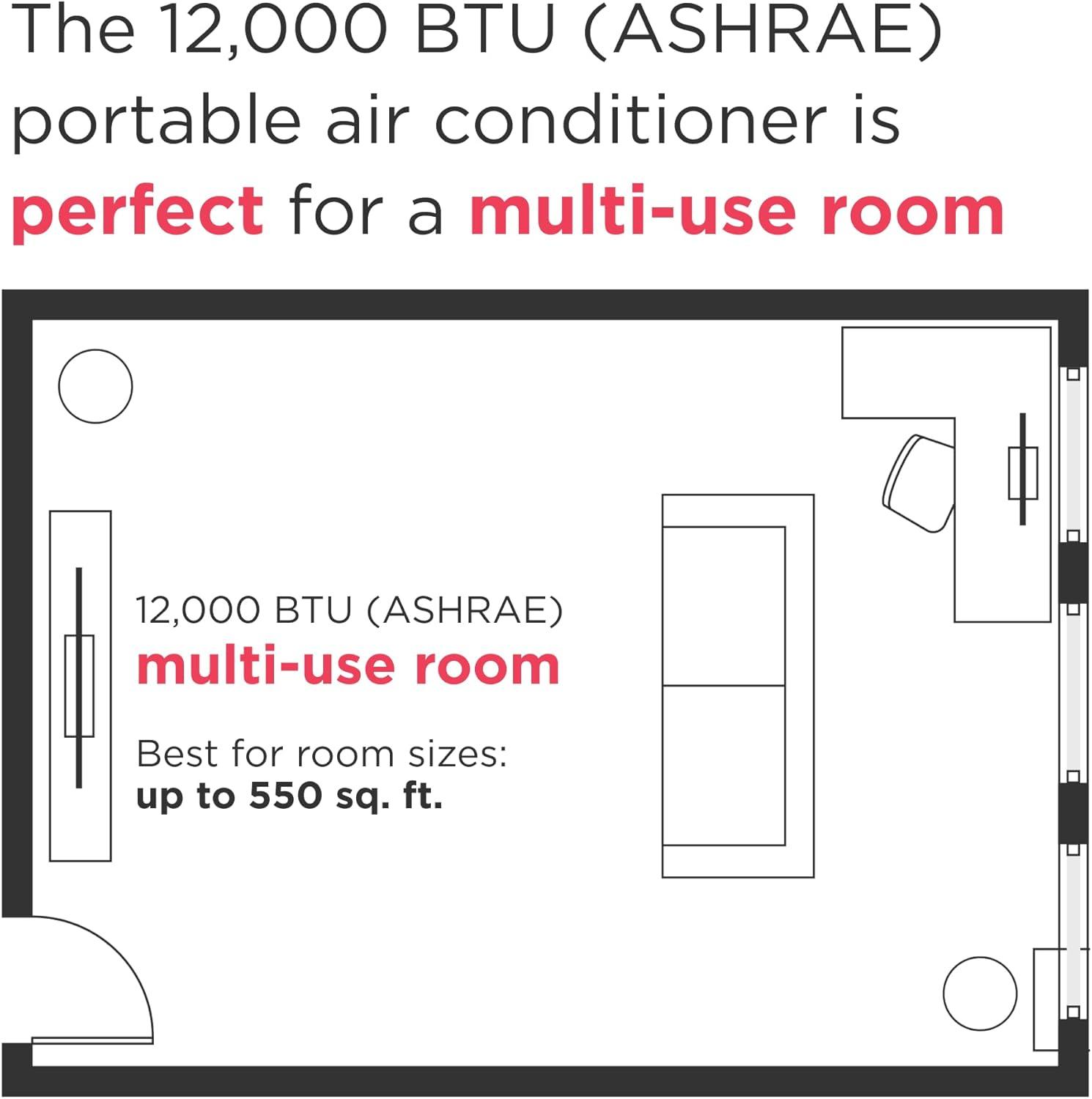 imageFrigidaire 3in1 Smart Portable Room Air Conditioner with WiFi 12000 BTU Ashrae 8000 BTU DOE Cools Up to 550 Sq Ft Quiet Operation White8000 BTU