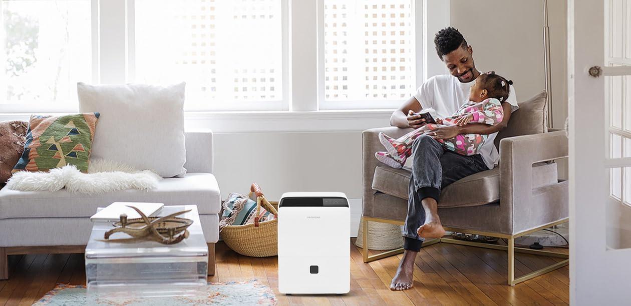 imageFrigidaire 50 Pint Dehumidifier 4500 Square Foot Coverage Ideal for Large Rooms and Basements 17 Gallon Bucket Capacity60 Pint New 2024