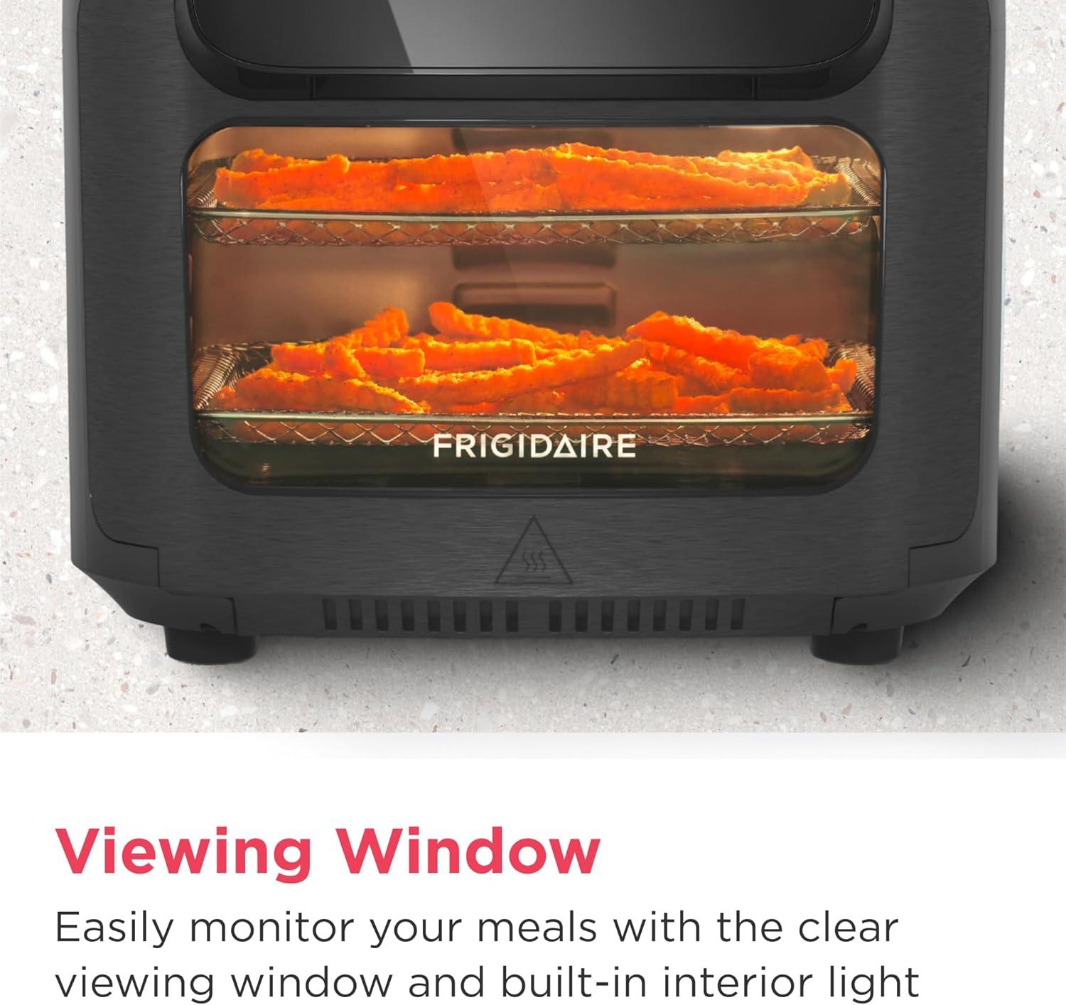 imageFrigidaire 5in1 Air Fryer Combo Oven with Viewing Window Large 126 QT Capacity Digital Display 5 Cooking Modes 7 Recipe Presets Automatic Shake Reminder PFASFree Cooking Surfaces Black51 Air Fryer