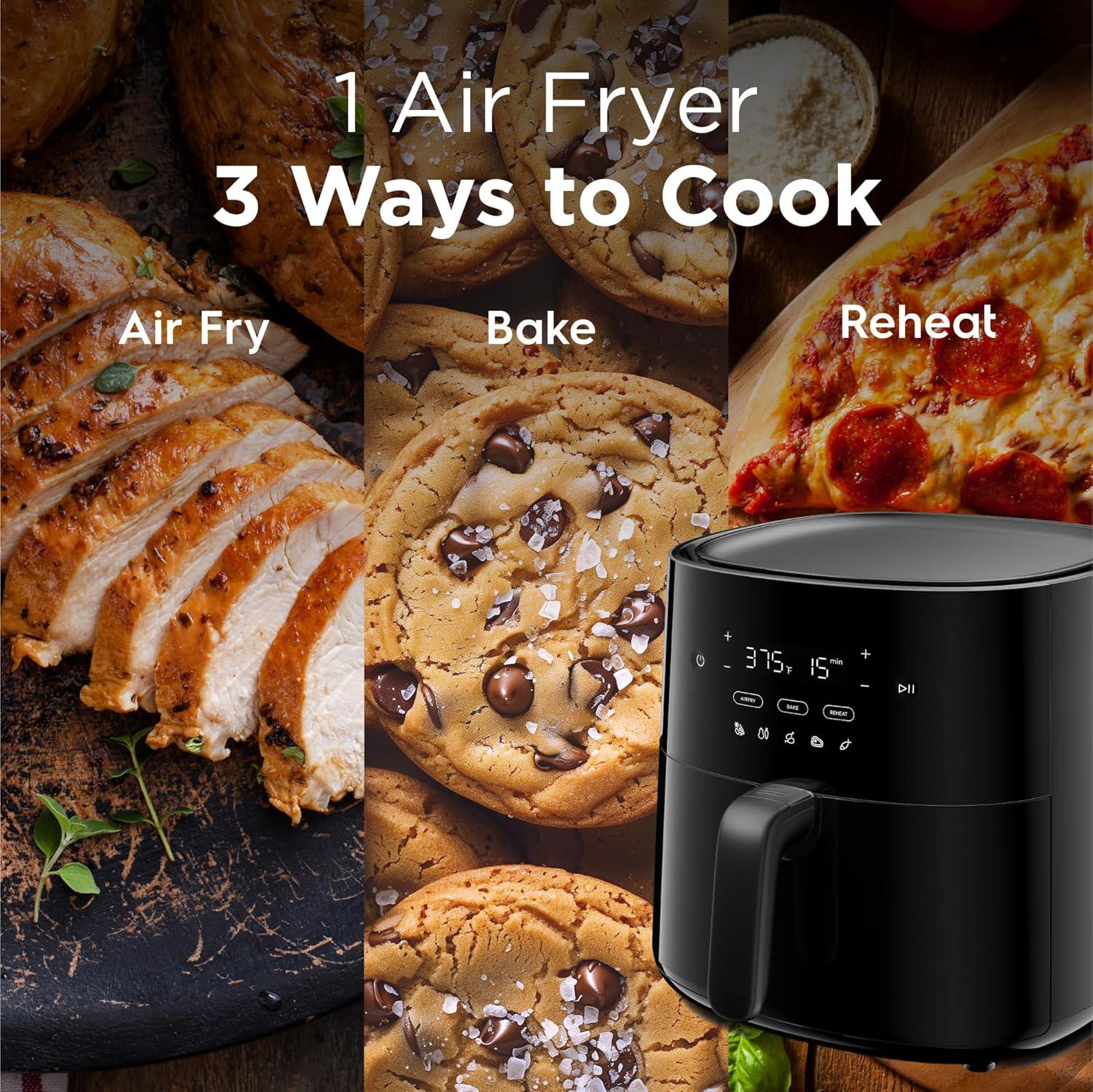 imageFrigidaire 5in1 Air Fryer Combo Oven with Viewing Window Large 126 QT Capacity Digital Display 5 Cooking Modes 7 Recipe Presets Automatic Shake Reminder PFASFree Cooking Surfaces Black31 Air Fryer