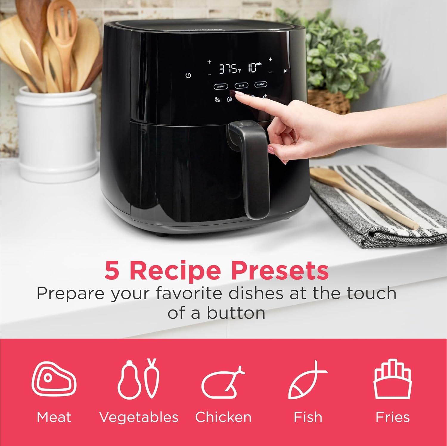 imageFrigidaire 5in1 Air Fryer Combo Oven with Viewing Window Large 126 QT Capacity Digital Display 5 Cooking Modes 7 Recipe Presets Automatic Shake Reminder PFASFree Cooking Surfaces Black31 Air Fryer