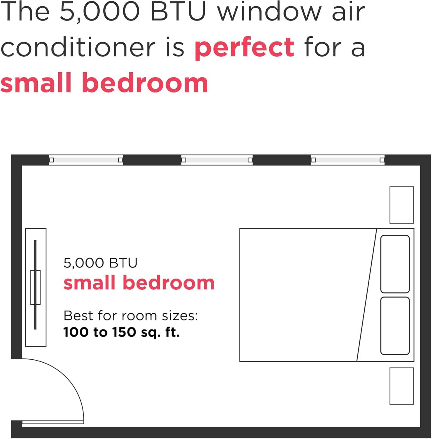 imageFrigidaire 8000 BTU Window Air Conditioner with Remote Control Cools Up to 350 Sq Ft Quiet Operation Eco Mode 3 Fan Speeds Auto Restart White5 000 BTU Electronic Controls